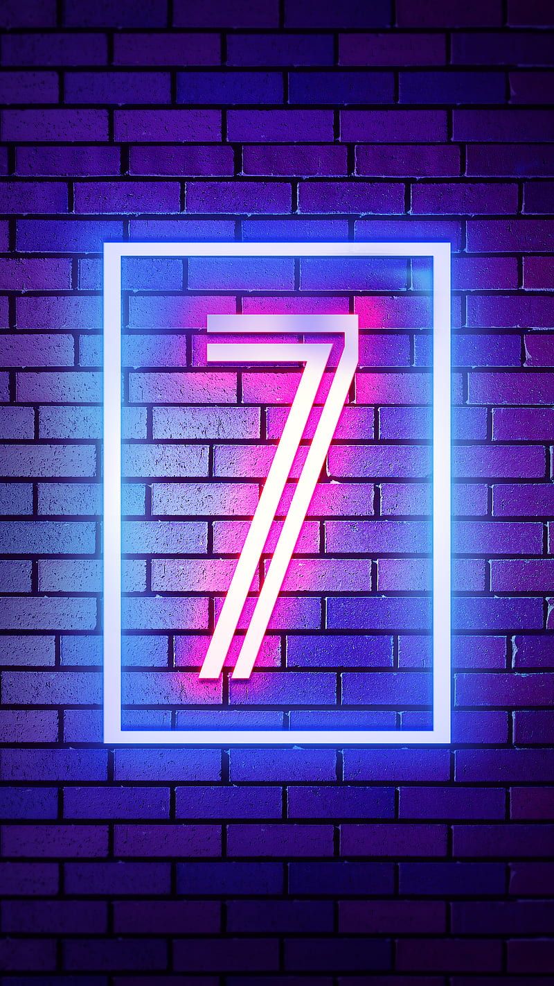 800x1422 Seven, 7 number, neon seven, seven number, HD phone wallpaper