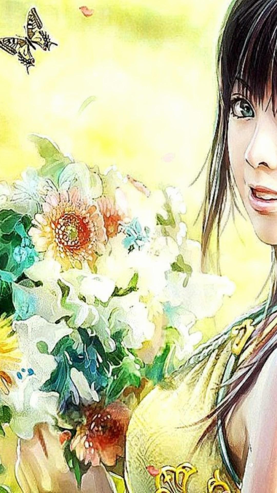 1080x1920 3D Cute Girly Anime Wallpaper