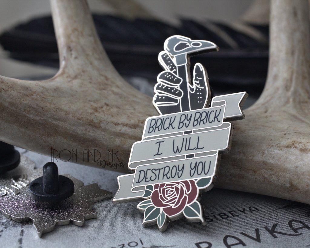 1024x819 Brick by Brick quote, Enamel Pin, Bookish enamel pin. Six