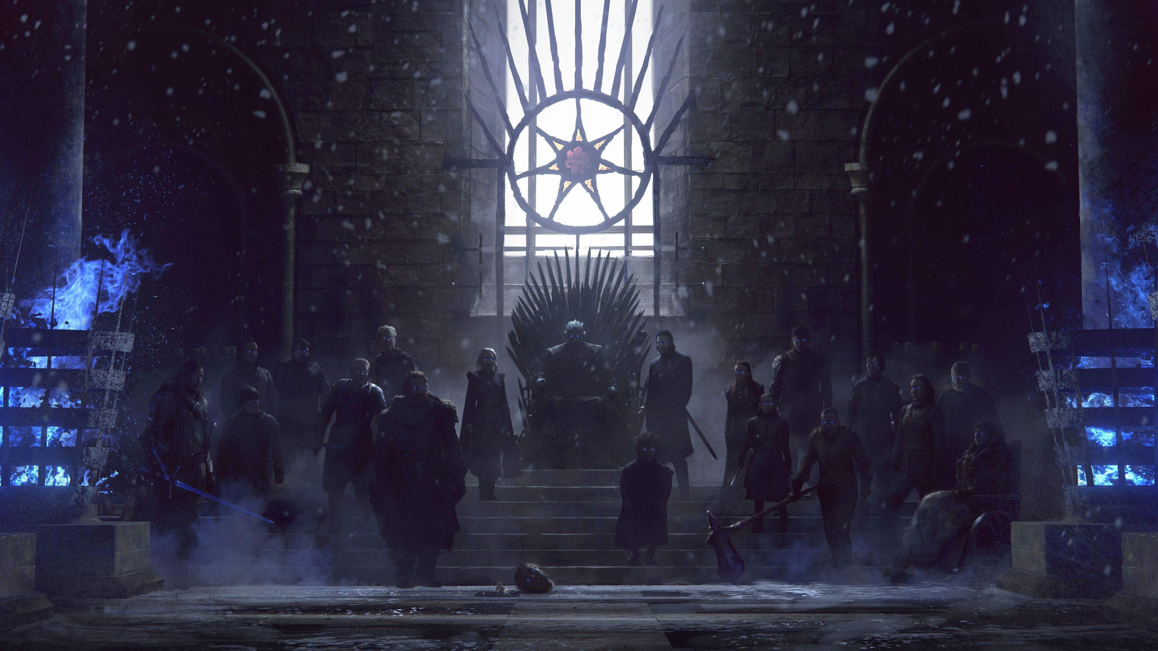 3840x2160 Game of Thrones Iron Throne Characters 4K Wallpaper