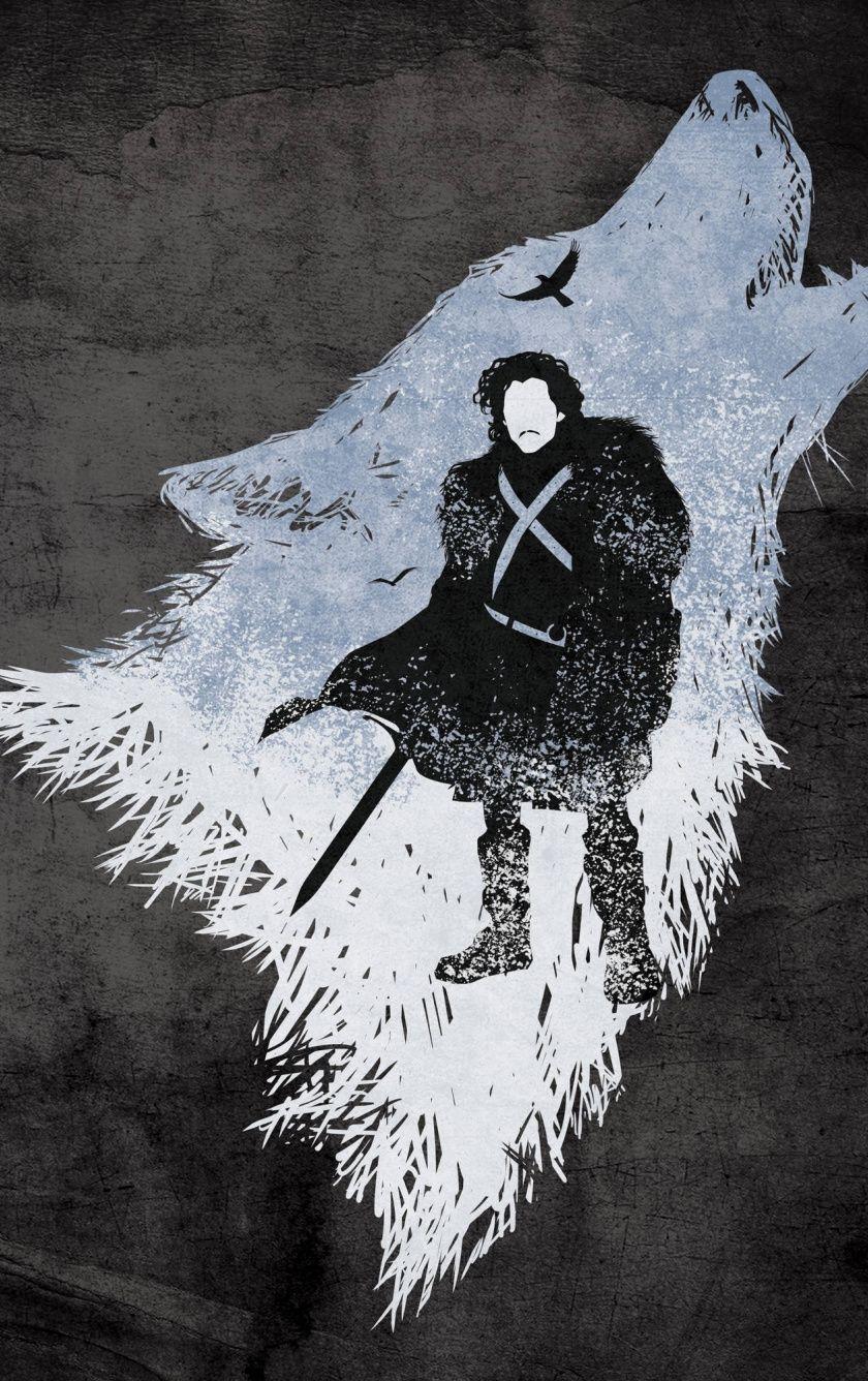 840x1336 Download 840x1336 wallpaper got, jon snow, tv show, artwork