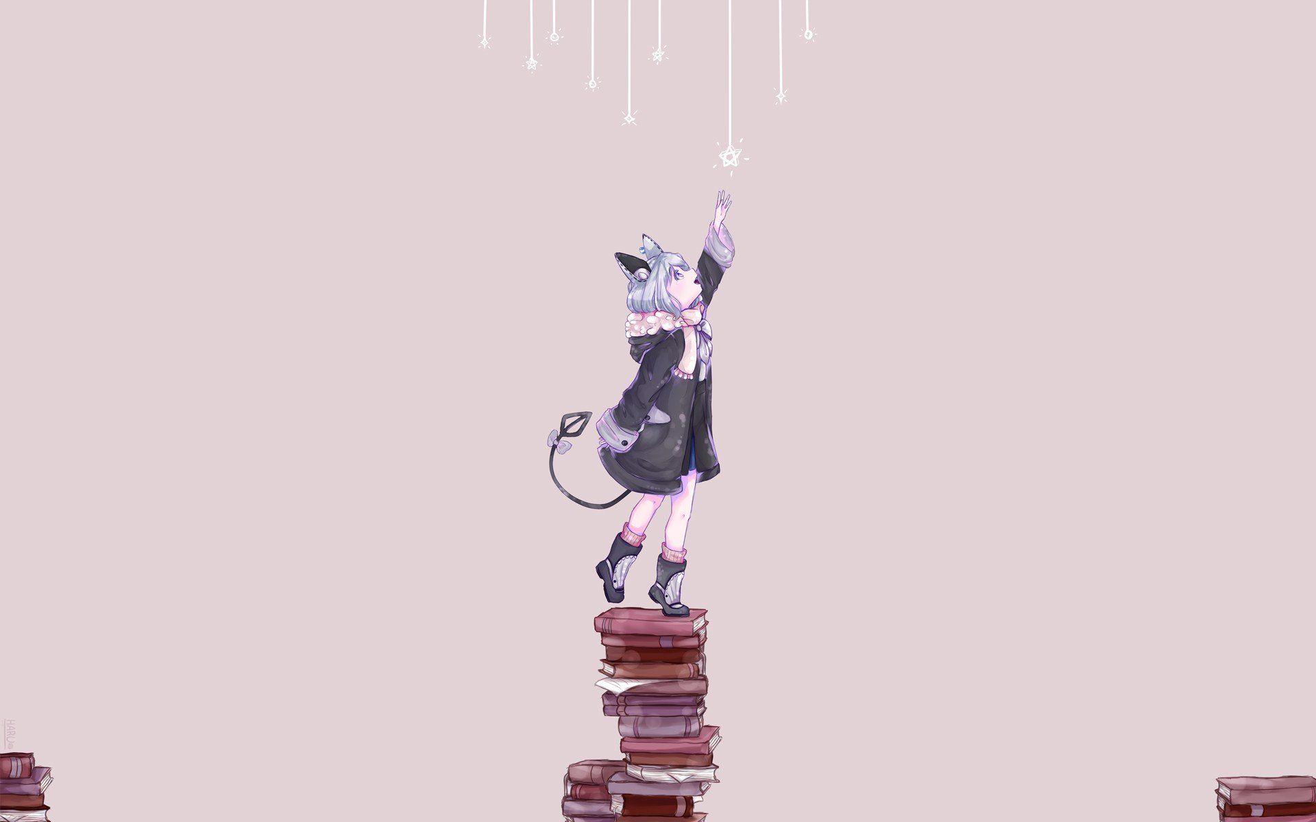 1920x1200 nekomimi, Books, Snow HD Wallpaper / Desktop and Mobile Image