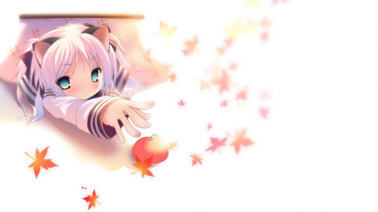 1244x700 Lucky Star school uniforms Hiiragi Kagami nekomimi animal ears