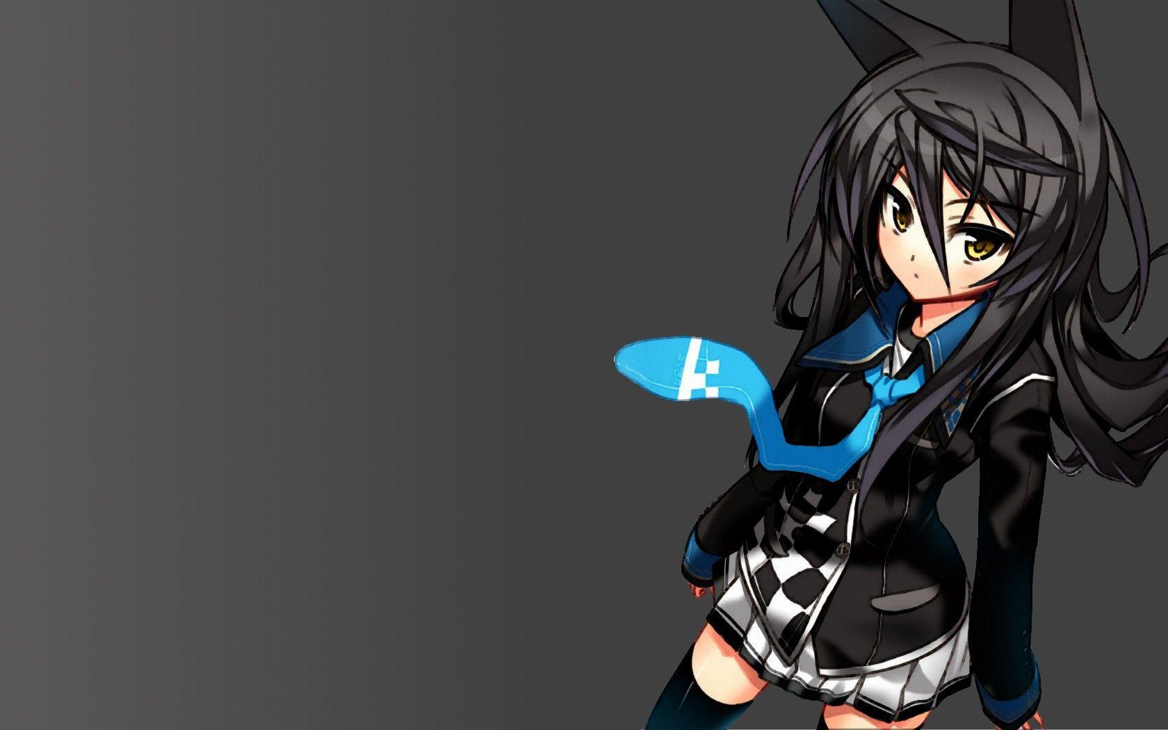 1680x1050 blue, black, dark, nekomimi, anime, manga, high resolution