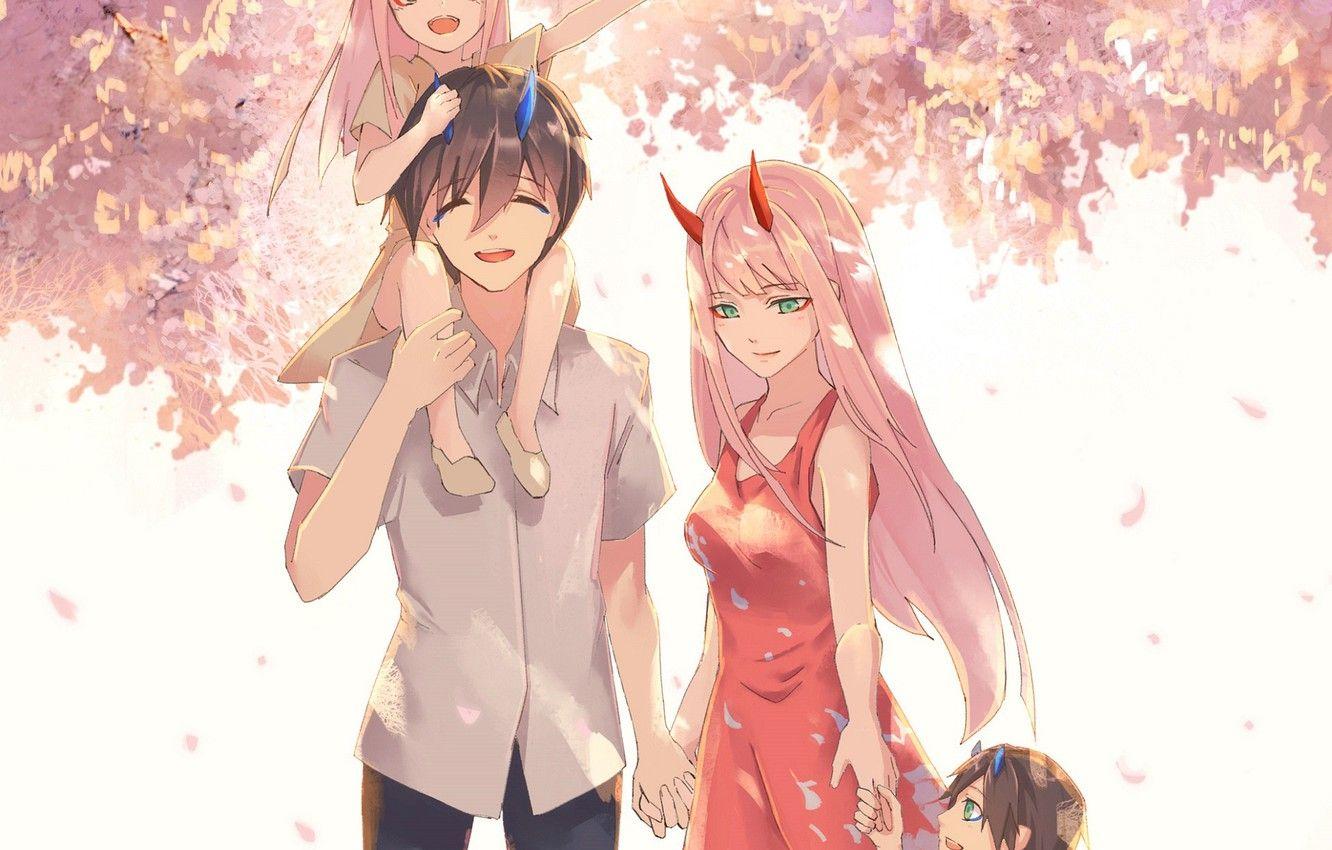 1332x850 Wallpaper girl, love, children, spring, Sakura, family, 002