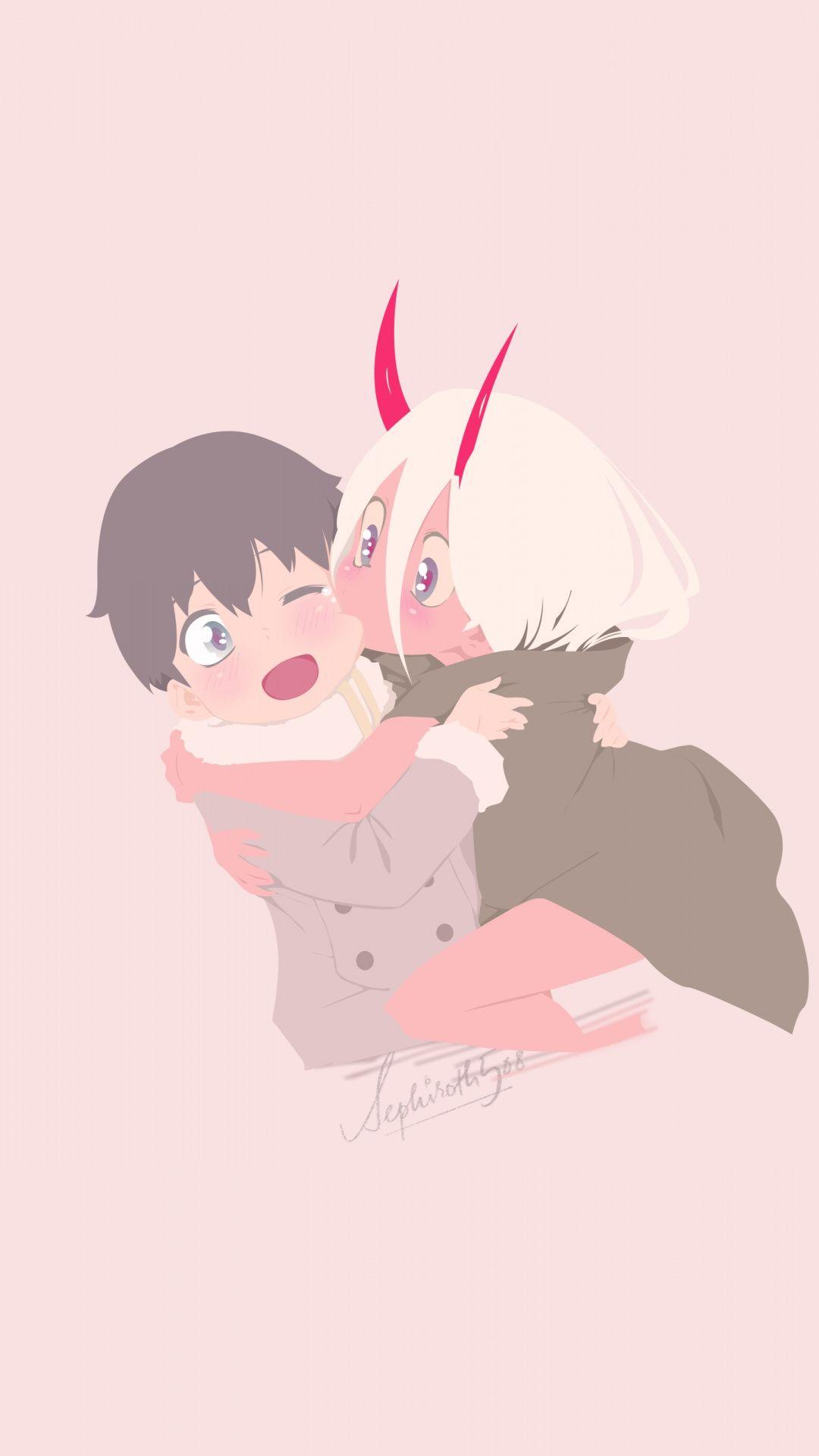 1080x1920 Minimal, Zero Two and Hiro, art wallpaper. Anime wallpaper, Anime wallpaper iphone, Art wallpaper