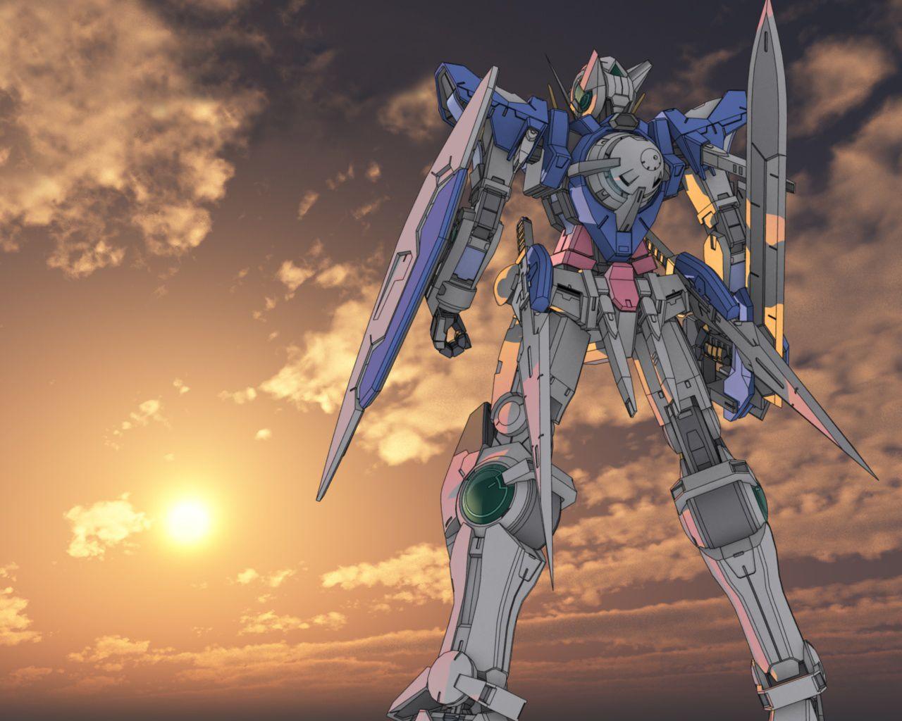 1280x1024 Free download Mobile Suit Gundam 00 GN 001 Gundam Exia Sun