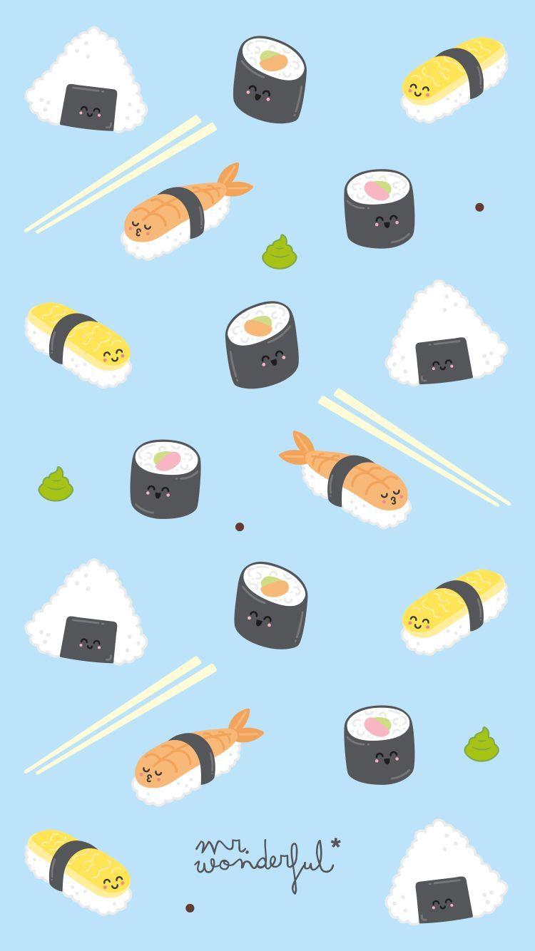 750x1334 mrwonderfulwallpaper #sushi #sashimi #phonewallpaper #sushilove