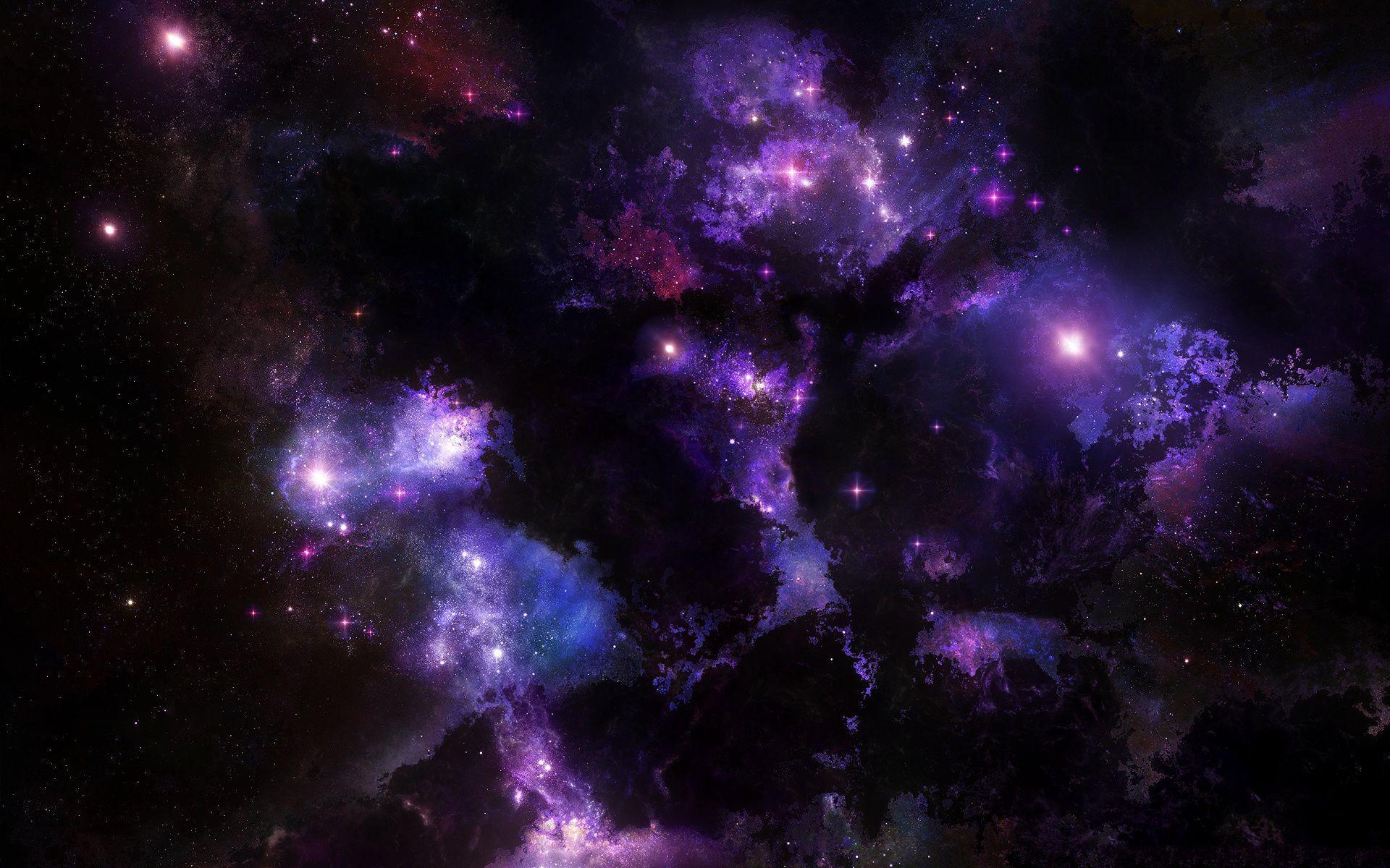 1920x1200 Space Stars Purple Desktop Wallpaper. I HD Image