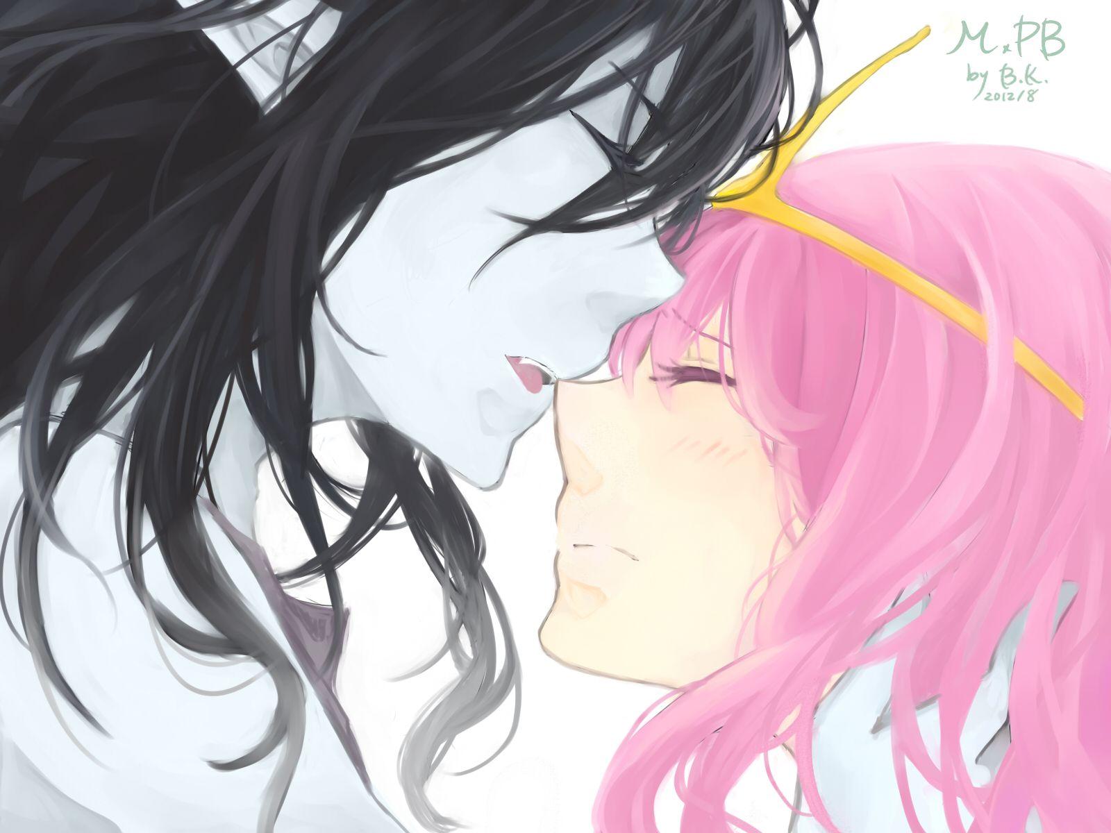1600x1200 Marceline And Princess Bubblegum Kissing Wallpaper