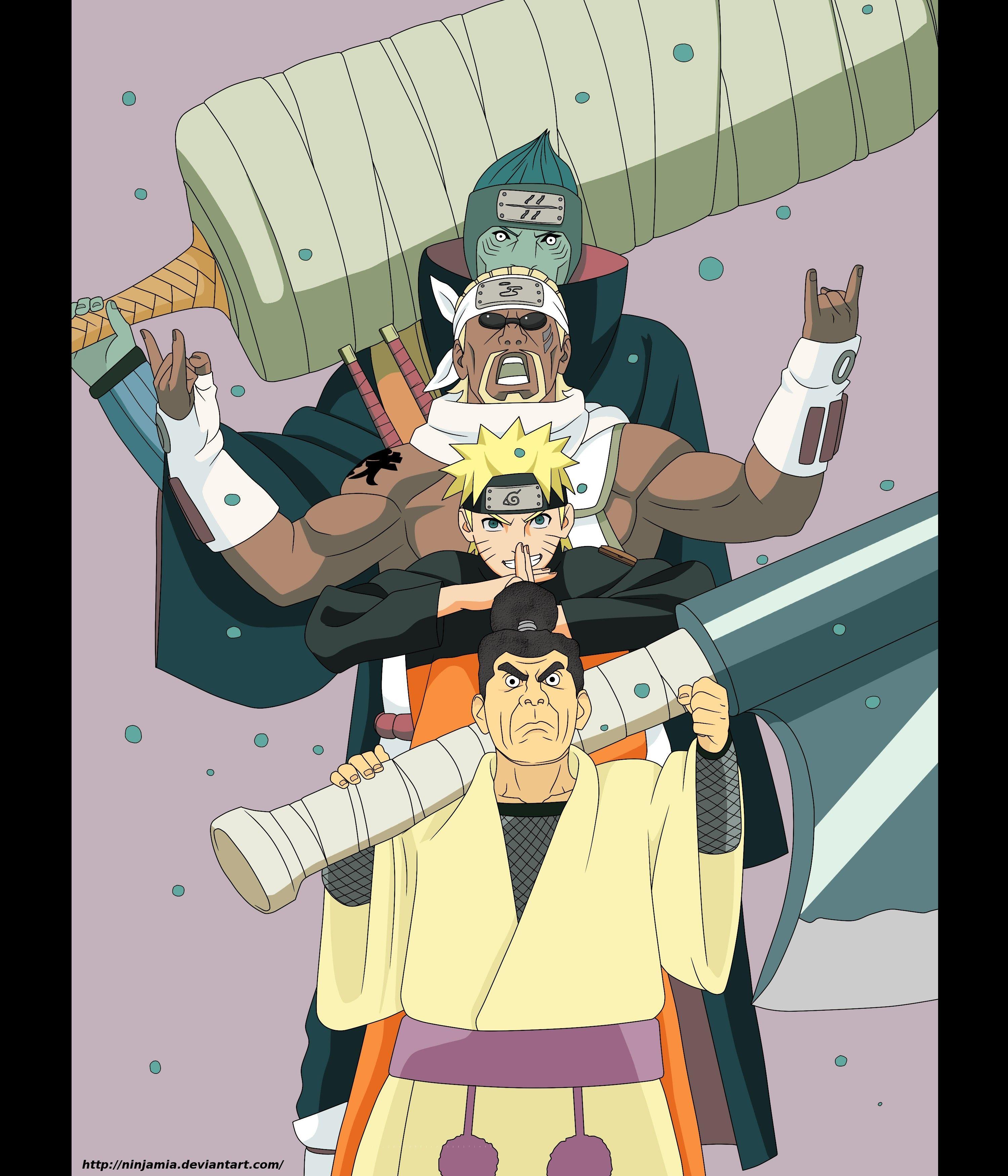 3000x3500 video games ninjas weapons naruto shippuden cover anime kisame