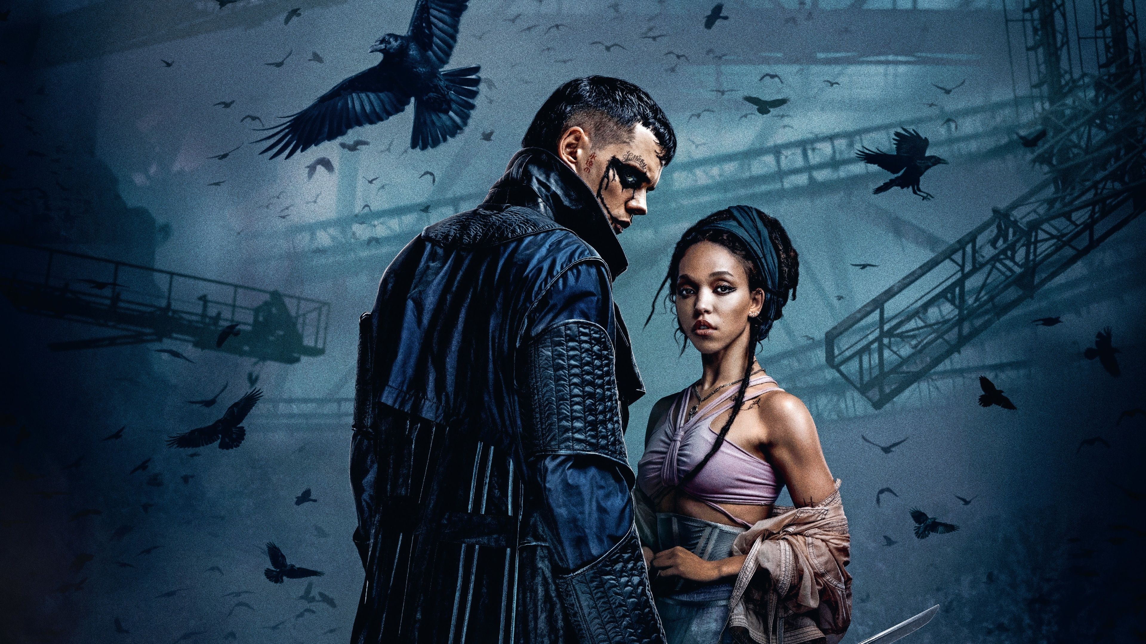 3840x2160 Wallpaper The Crow, movies, FKA Twigs, Bill Skarsgard, 2024 Movies for mobile and desktop, section фильмы, resolution 3840x2160