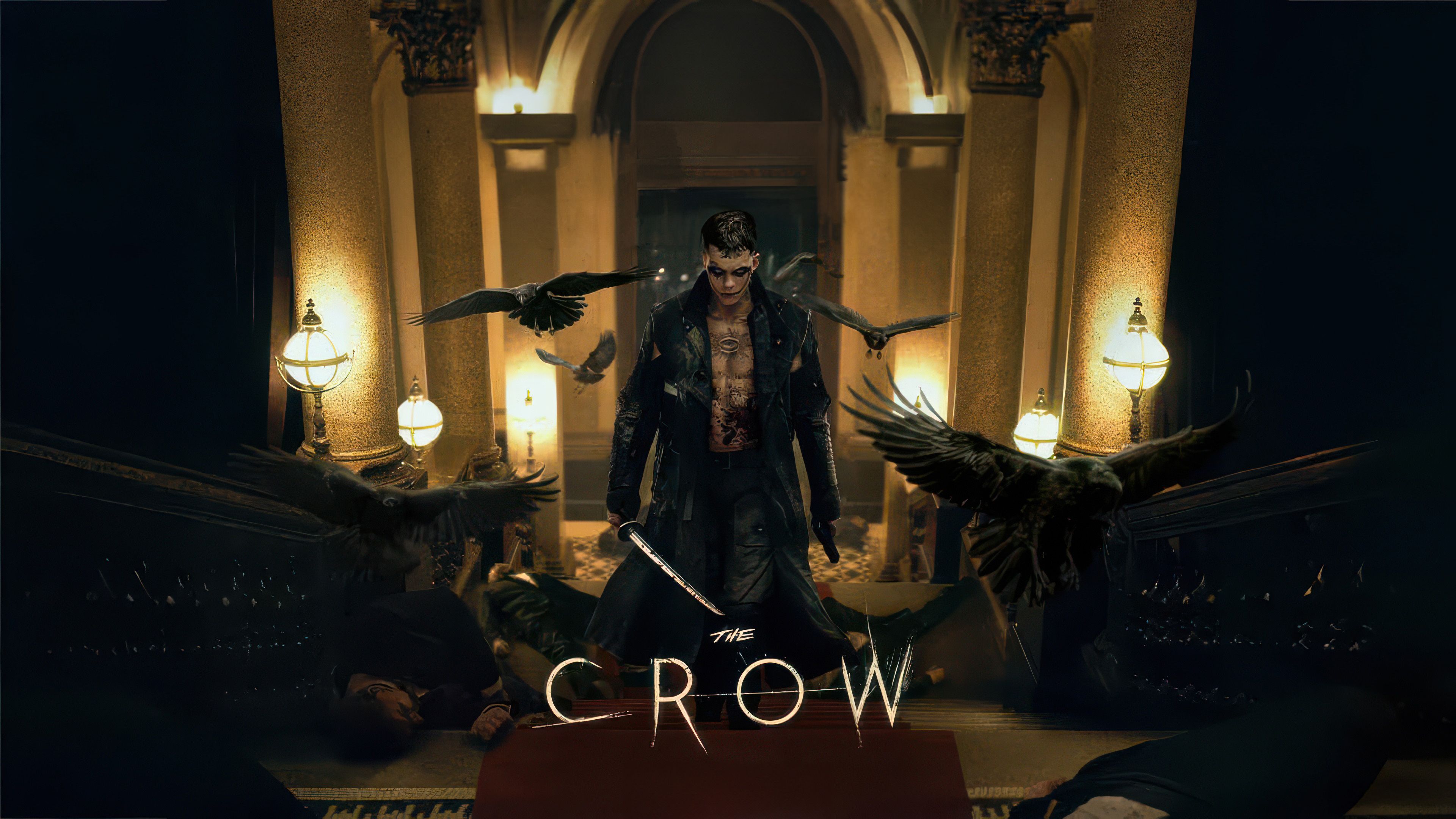 3840x2160 Poster of the new superhero movie The Crow, 2024 Desktop wallpaper 1152x864