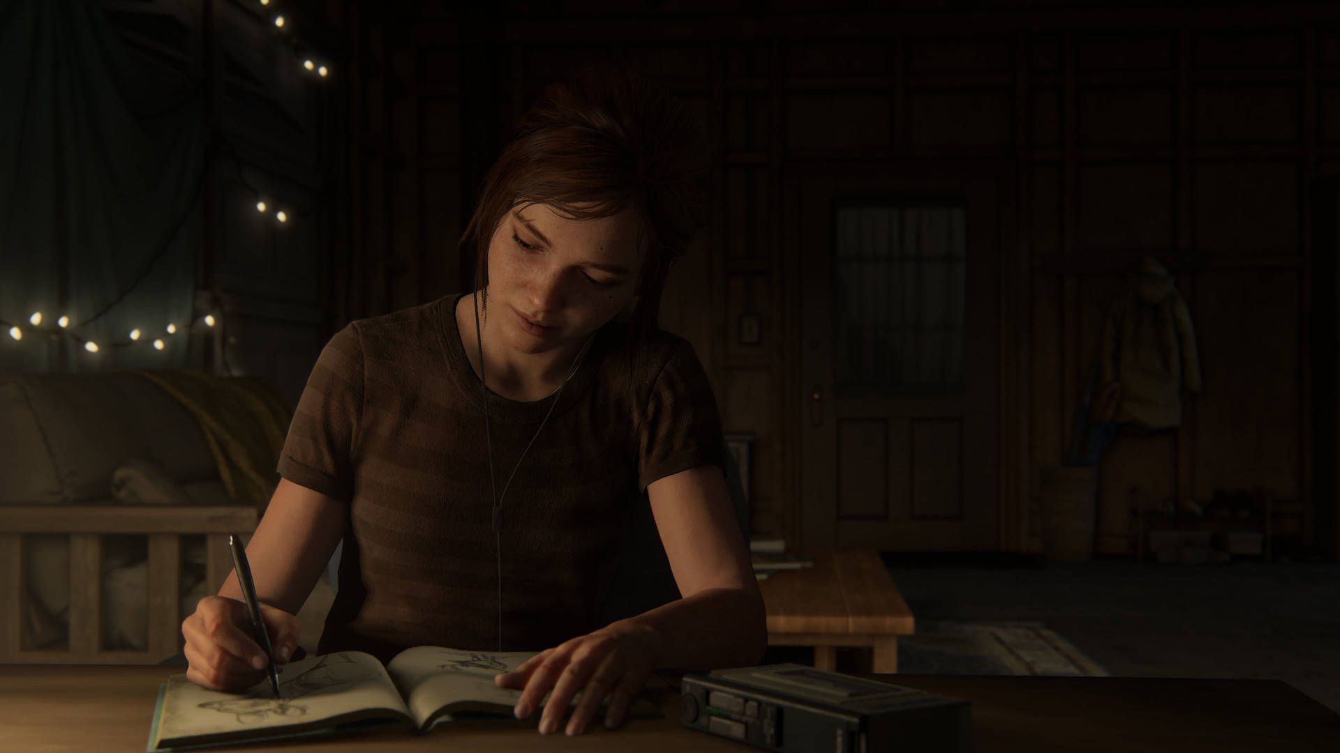 1920x1080 Download Ellie With A Notebook In The Last Of Us 4K Wallpaper