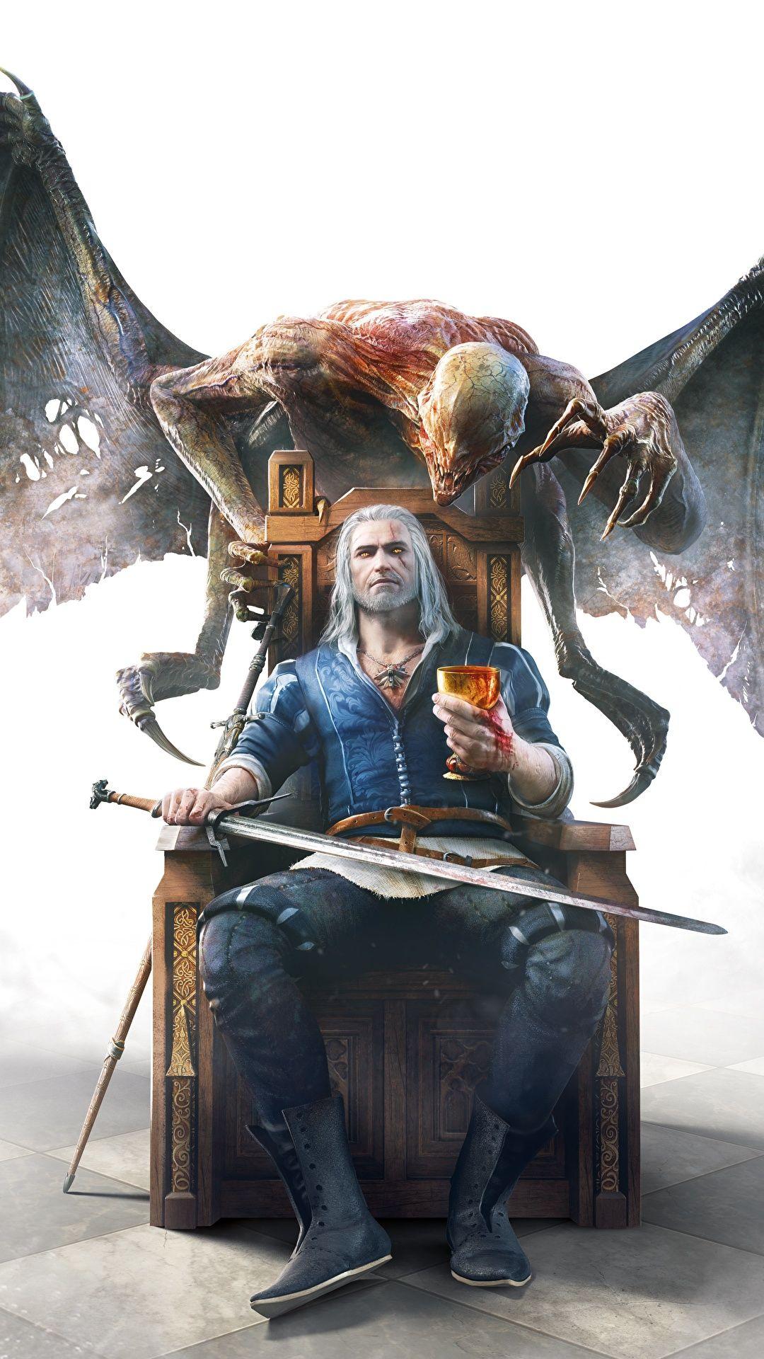 1080x1920 Photos The Witcher 3: Wild Hunt Swords Geralt of Rivia 1080x1920