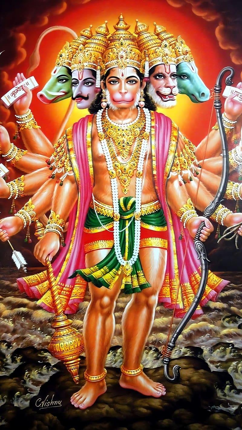 800x1422 HD panchmukhi hanuman wallpaper