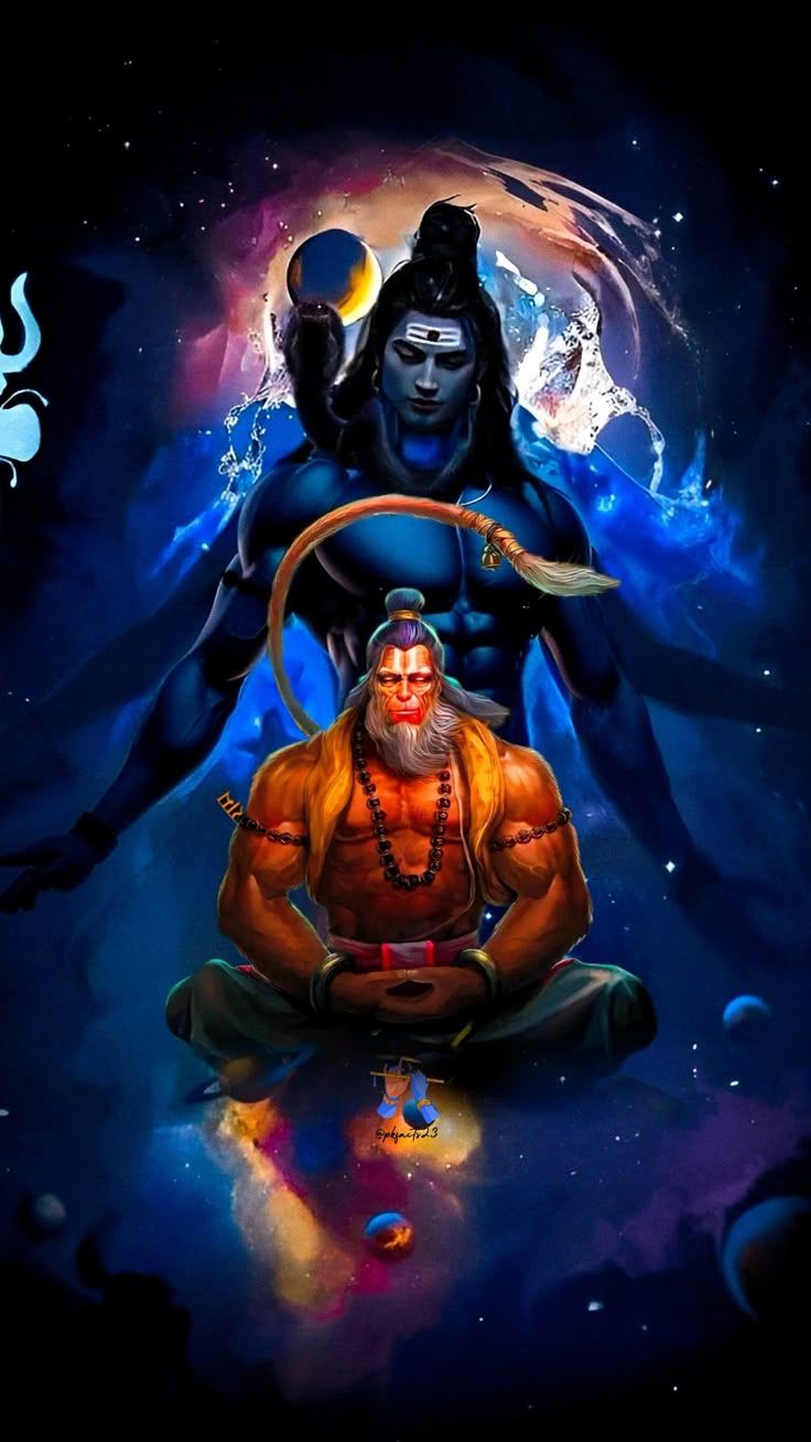 736x1308 hanuman ji And Shiv ji HD wallpaper