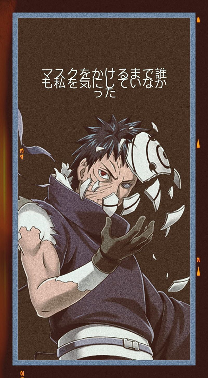 800x1450 Obito, anime, awesome, cool, glitch, mask, naruto, sharingan, uchiha, HD phone wallpaper