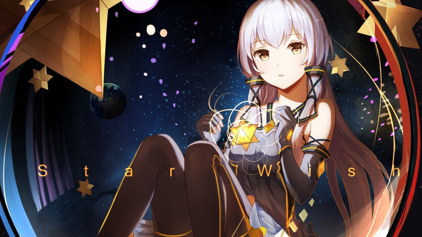 1600x900 Star Wish Anime Girl Wallpaper