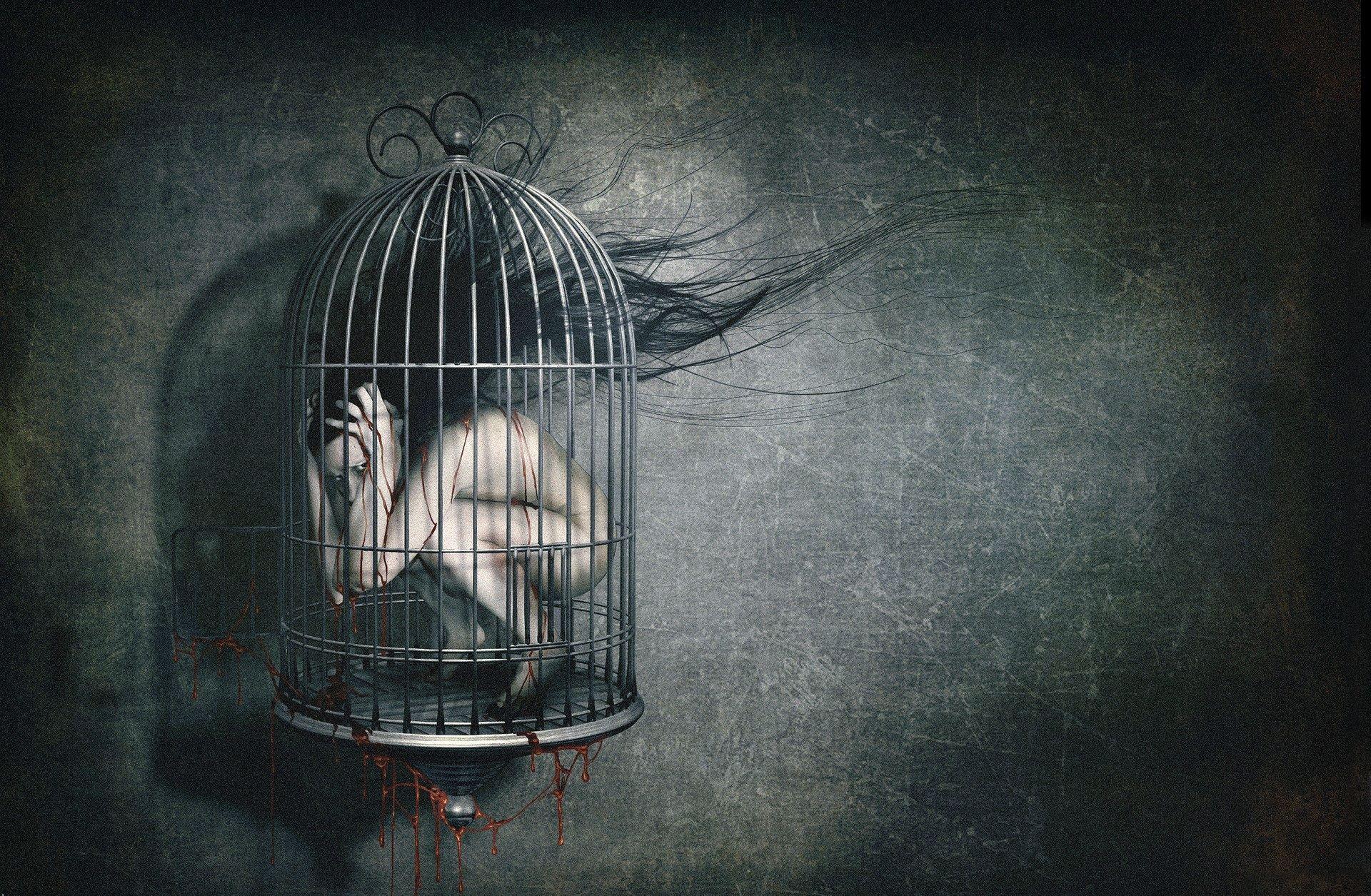 1920x1255 dark, Horror, Creepy, Blood, Macabre, Cage, Sad, Sorro Wallpaper