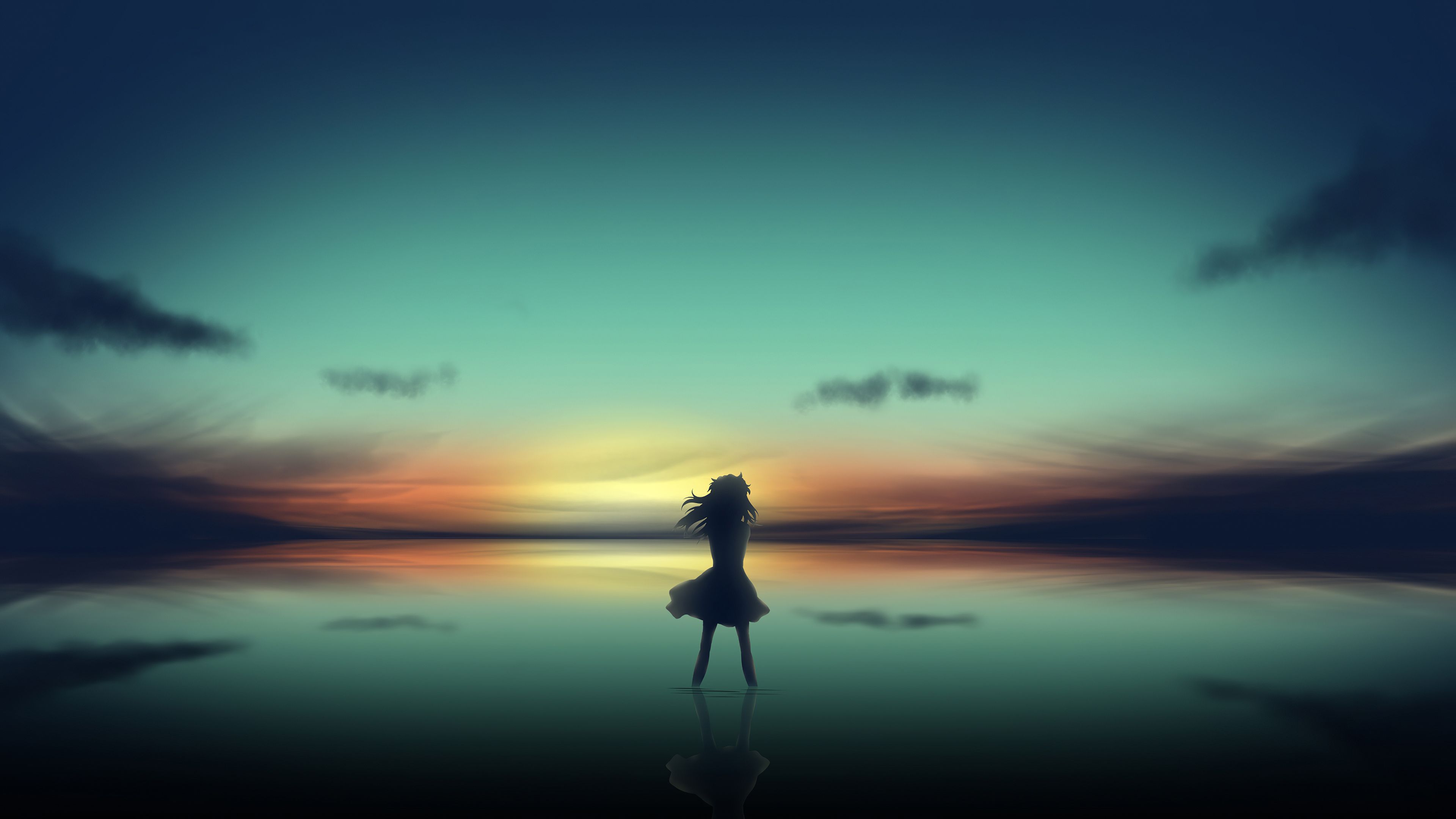 3840x2160 Anime Girl Pier Side 4k Wallpaper, HD Anime Wallpaper, 4k Wallpaper, Image, Background, Photos and Picture