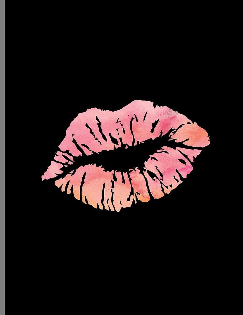 850x1100 Kiss Mark Lips: Pink Watercolor Lipstick Friendly Kisses Love And Romance Wide Ruled Lined Notebook HD phone wallpaper