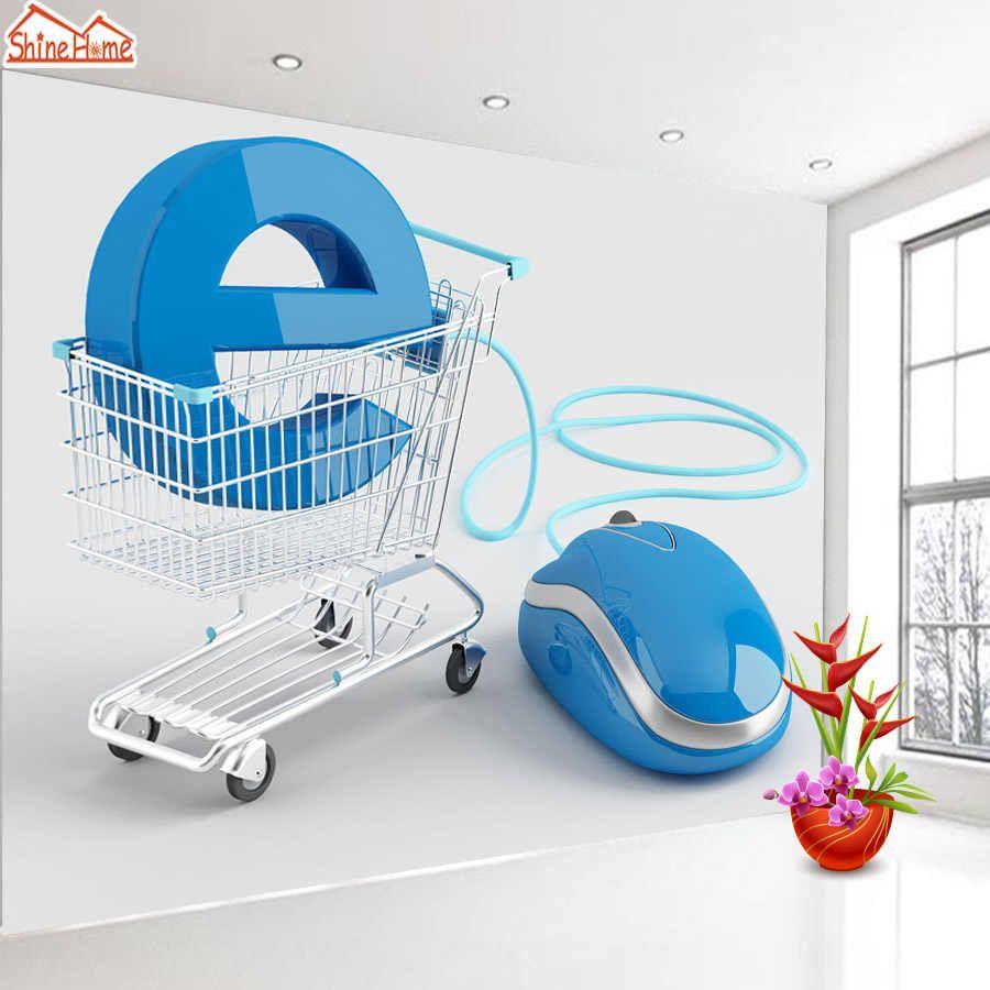 900x900 ShineHome Modern POP Art Internet Cart Technology Room Wallpaper