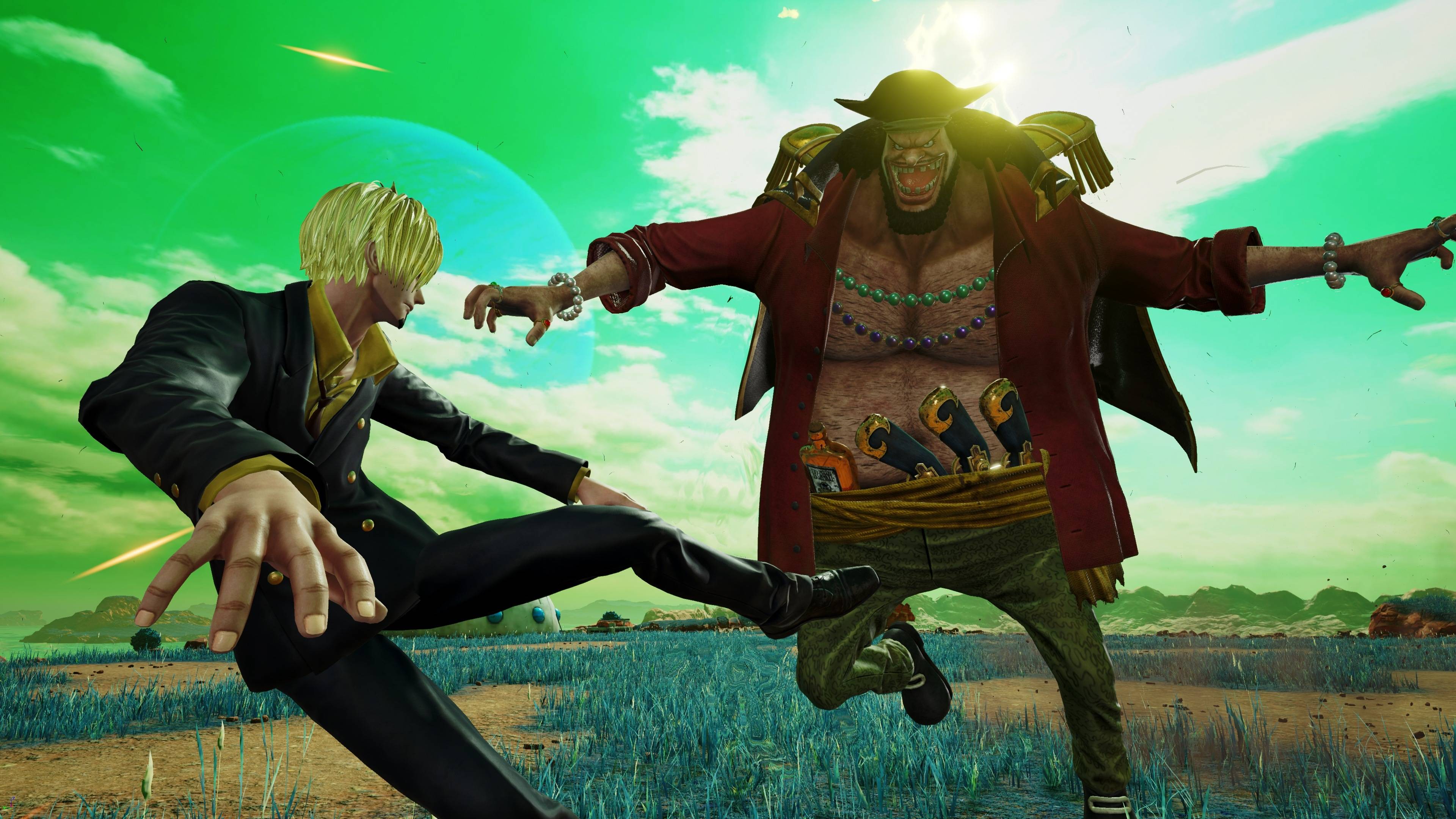 3840x2160 Sanji vs. Blackbeard Marshall D. Teach One Piece Jump Force 4K