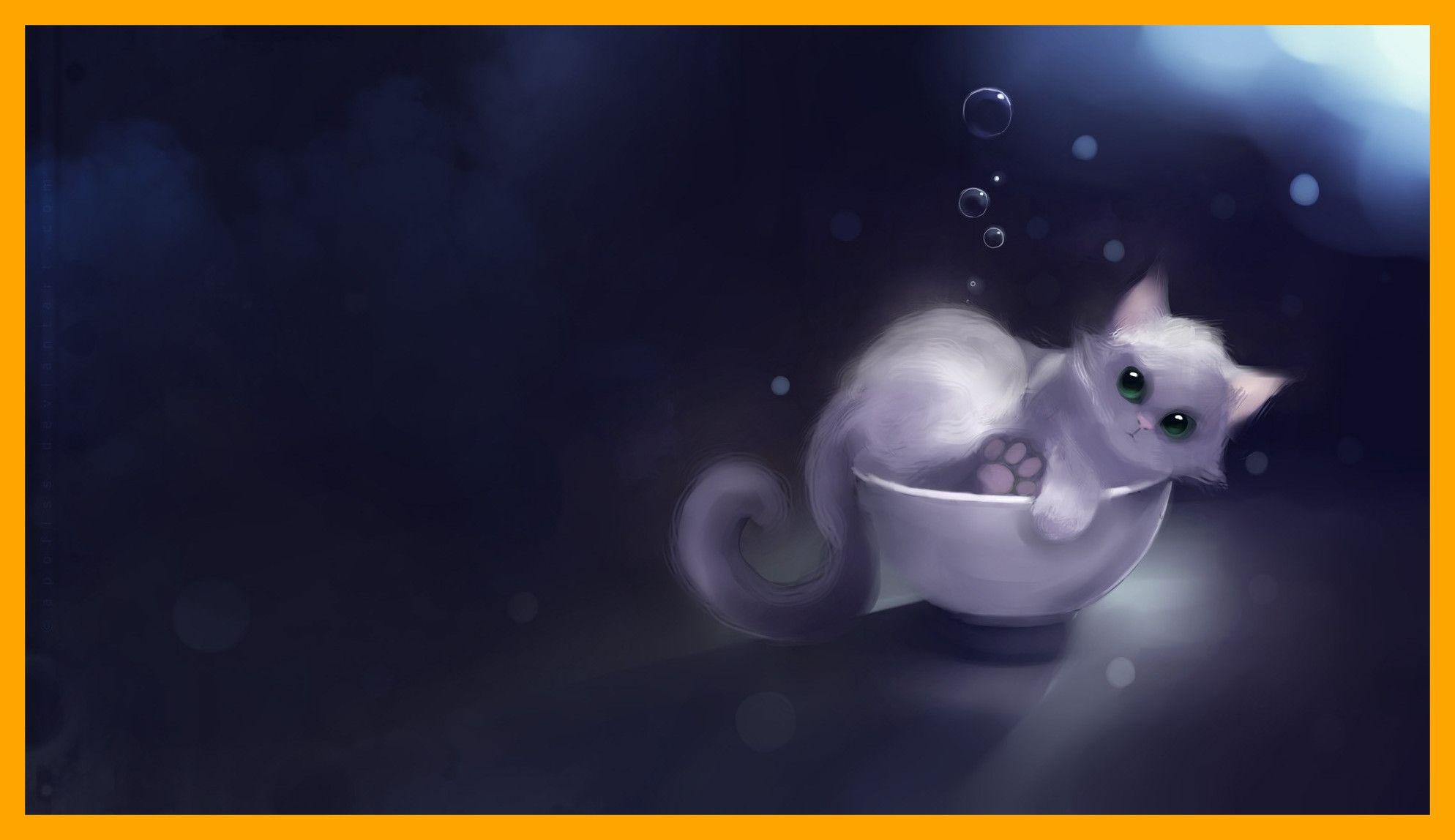 1988x1148 Anime Cat Wallpaper