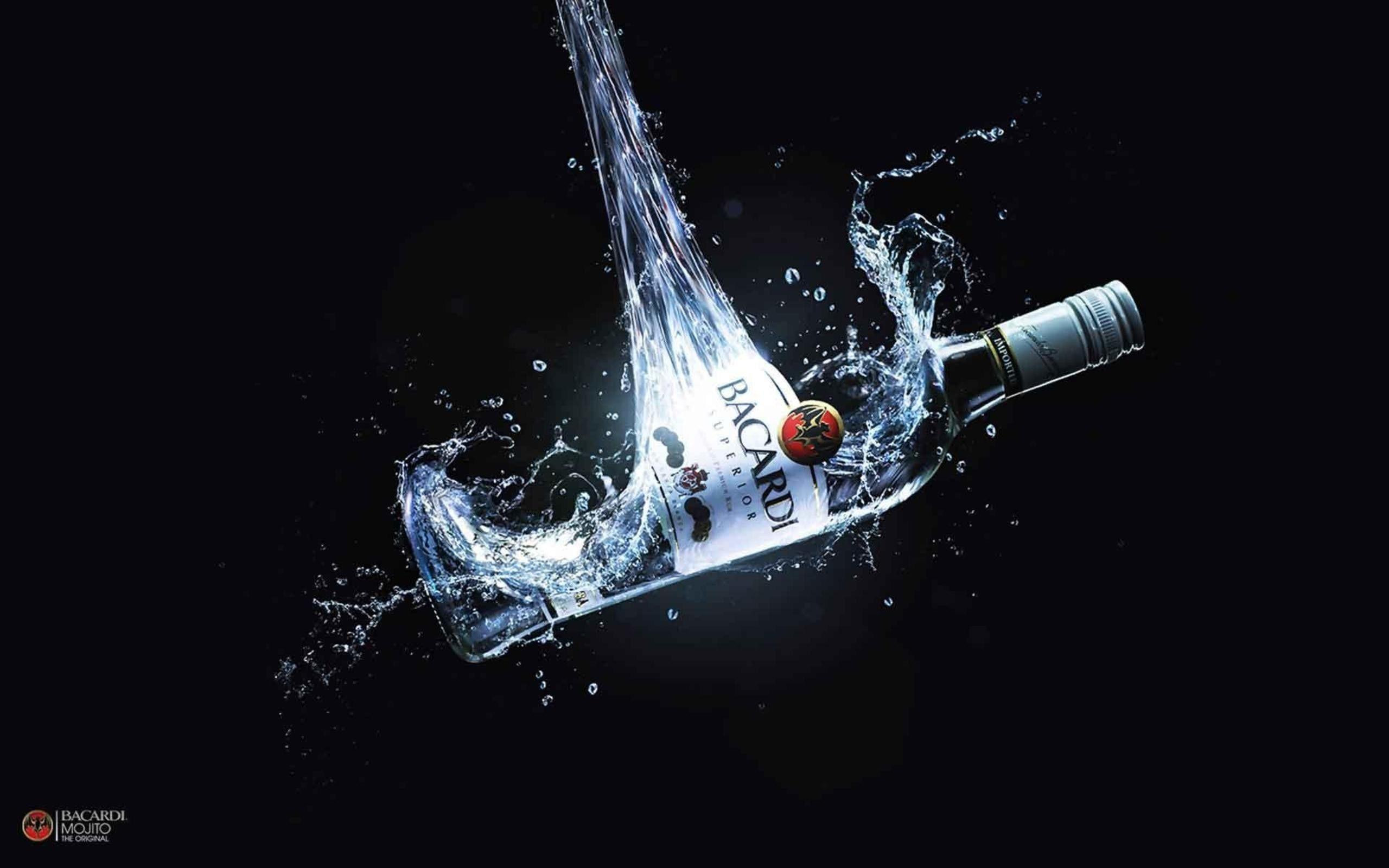 2560x1600 Download 2560x1600 Water bottles liquid bar alcohol advertisement
