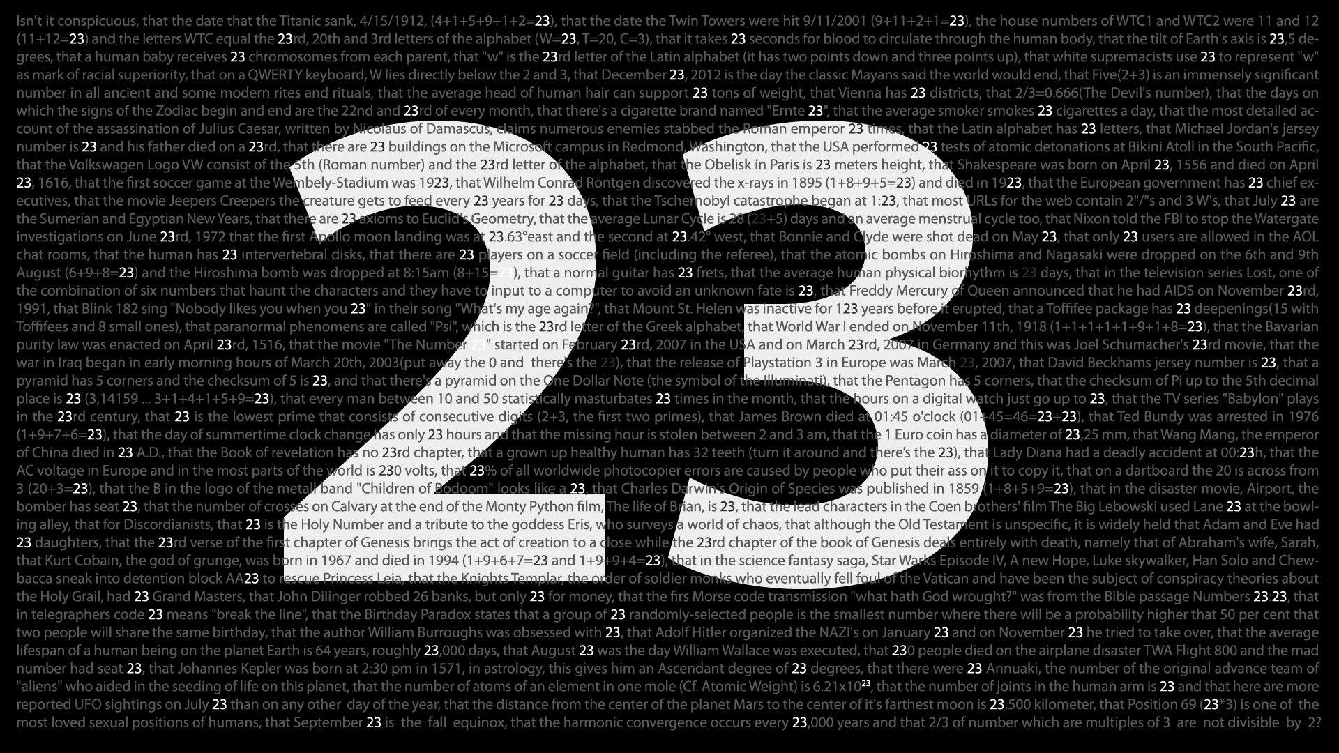 1920x1080 The Number 23 Wallpaper Theory