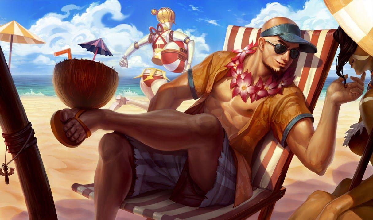 1215x717 Pool Party Lee Sin Skin of Legends Wallpaper