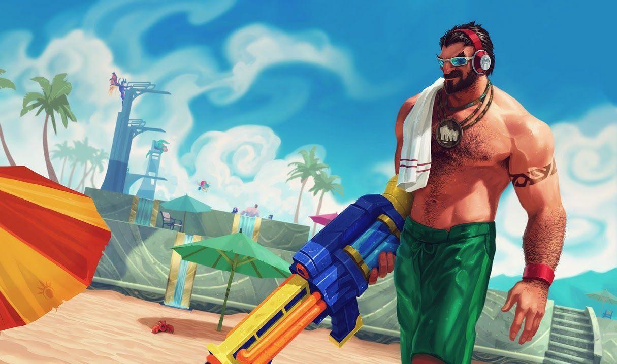 1215x717 Pool Party Graves Skin of Legends Wallpaper