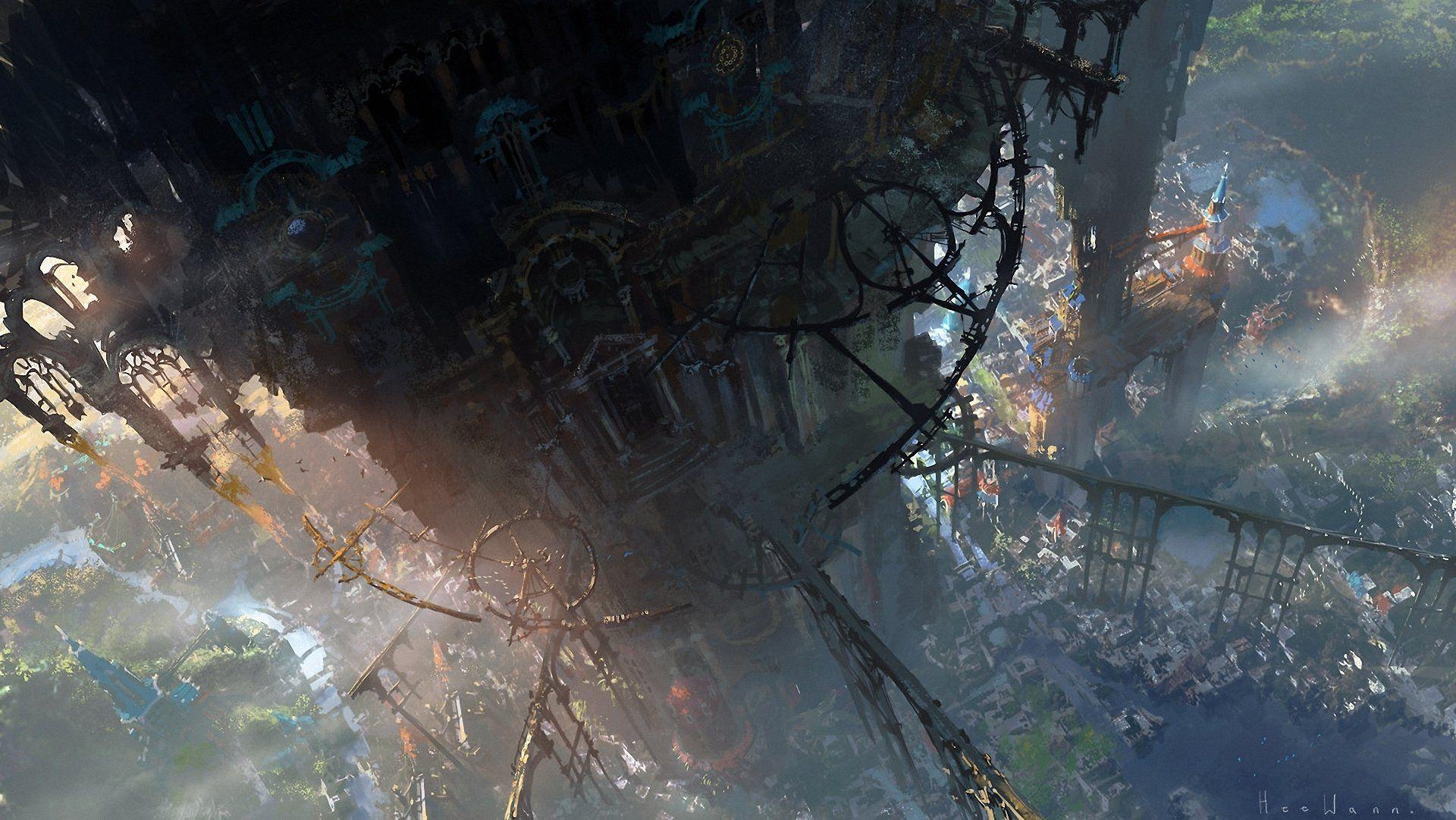 1920x1082 Fantastic World Fantasy Sci Fi City Cities Artwork Wallpaper