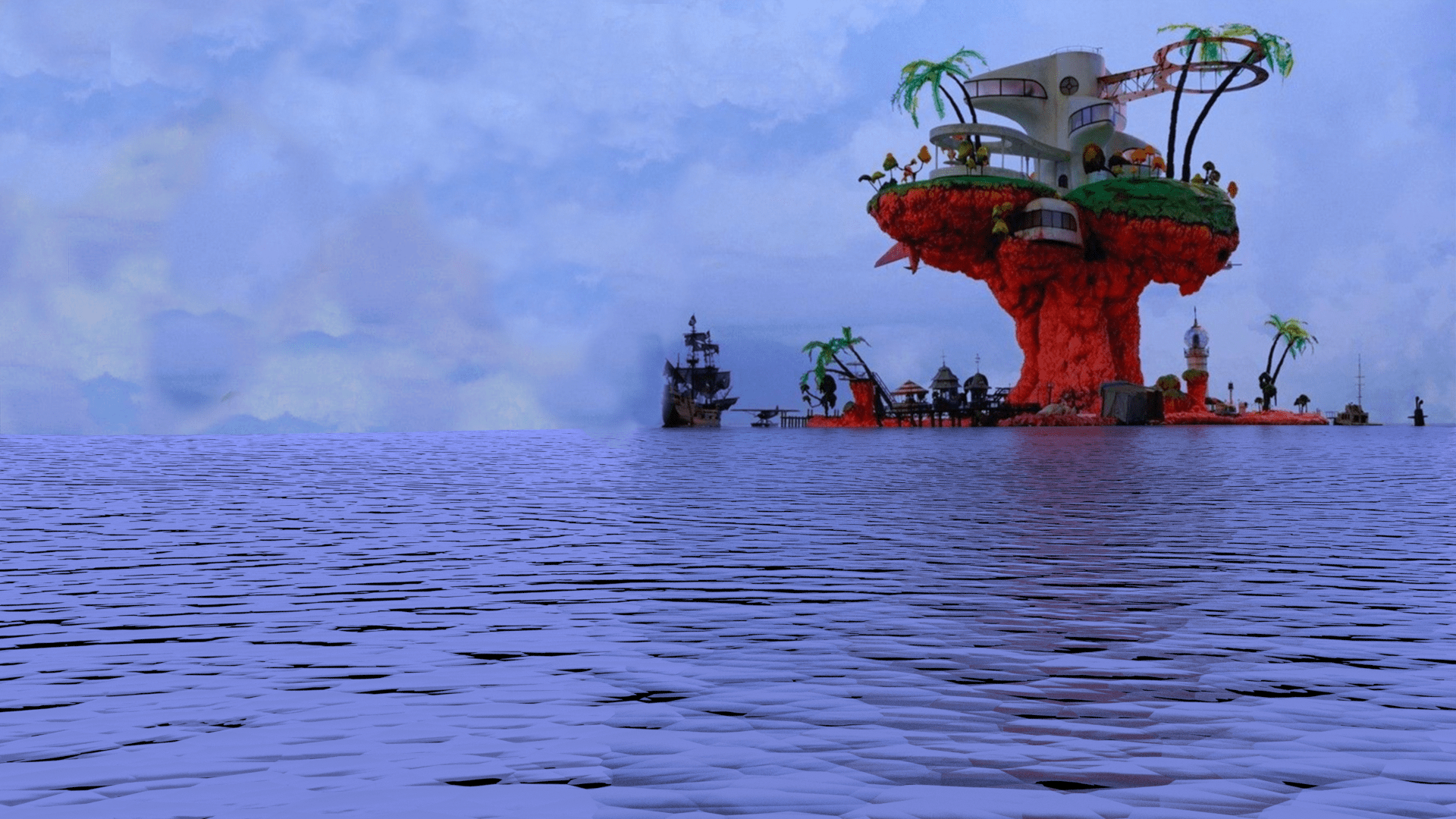 1920x1080 The Plastic Beach water different as a
