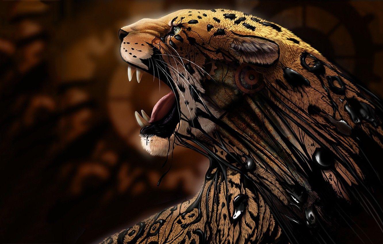 1332x850 Wallpaper cat, predator, art, Jaguar, resin, animal .predator