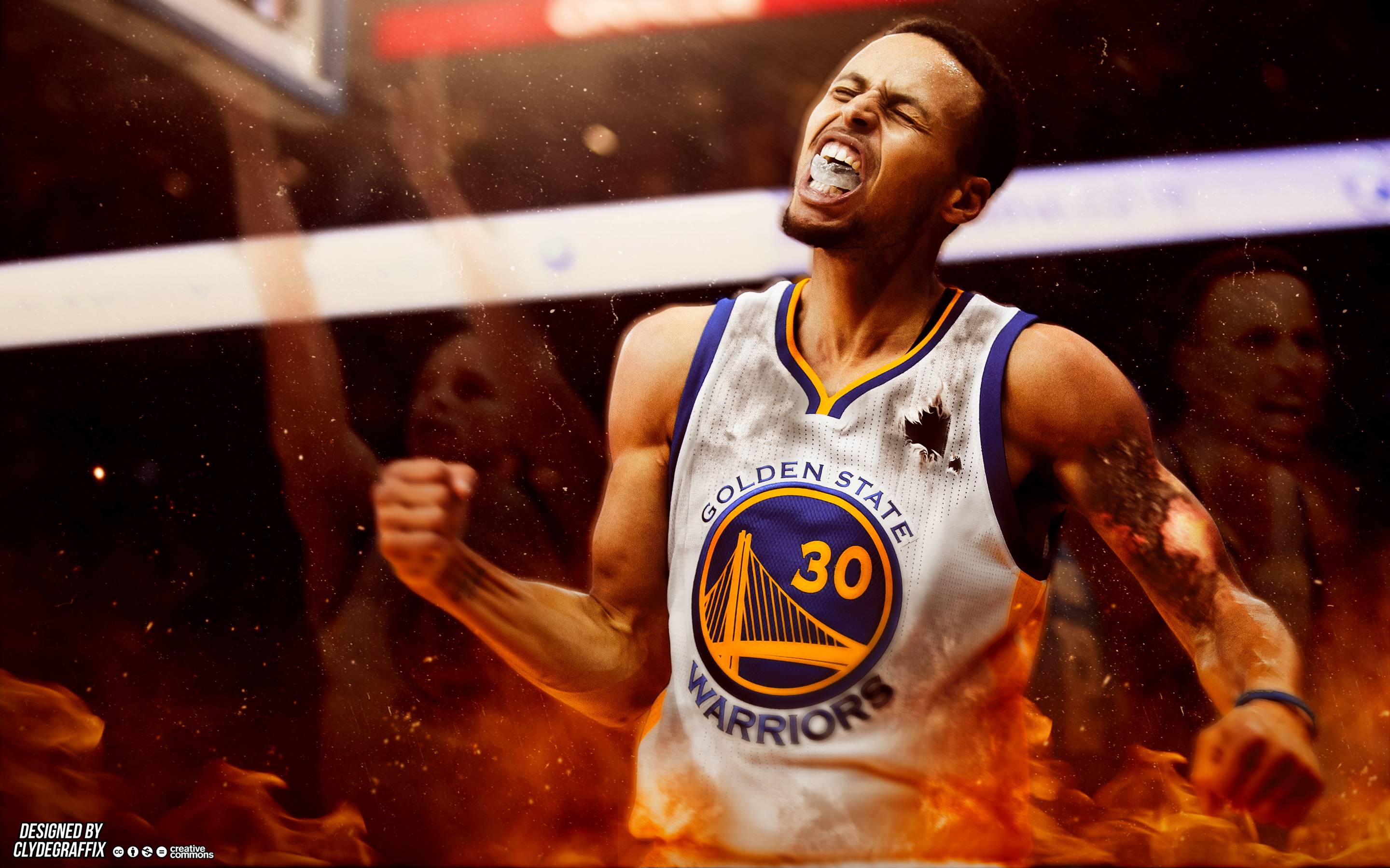 2880x1800 Steph Curry with the. Fire, boi? New wallpaper I made, hope you