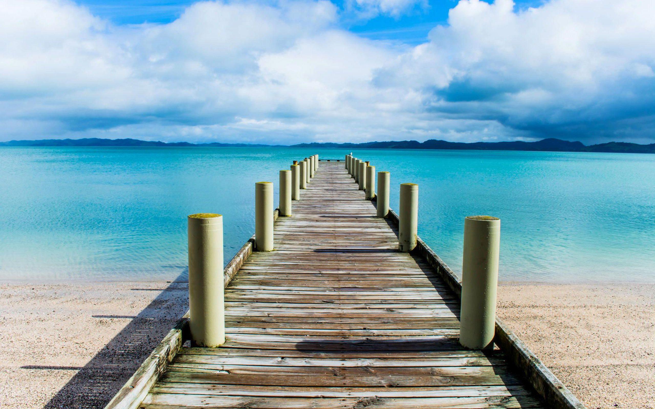 2560x1600 Pier Wallpaper HD Point Perspective Beach, Download