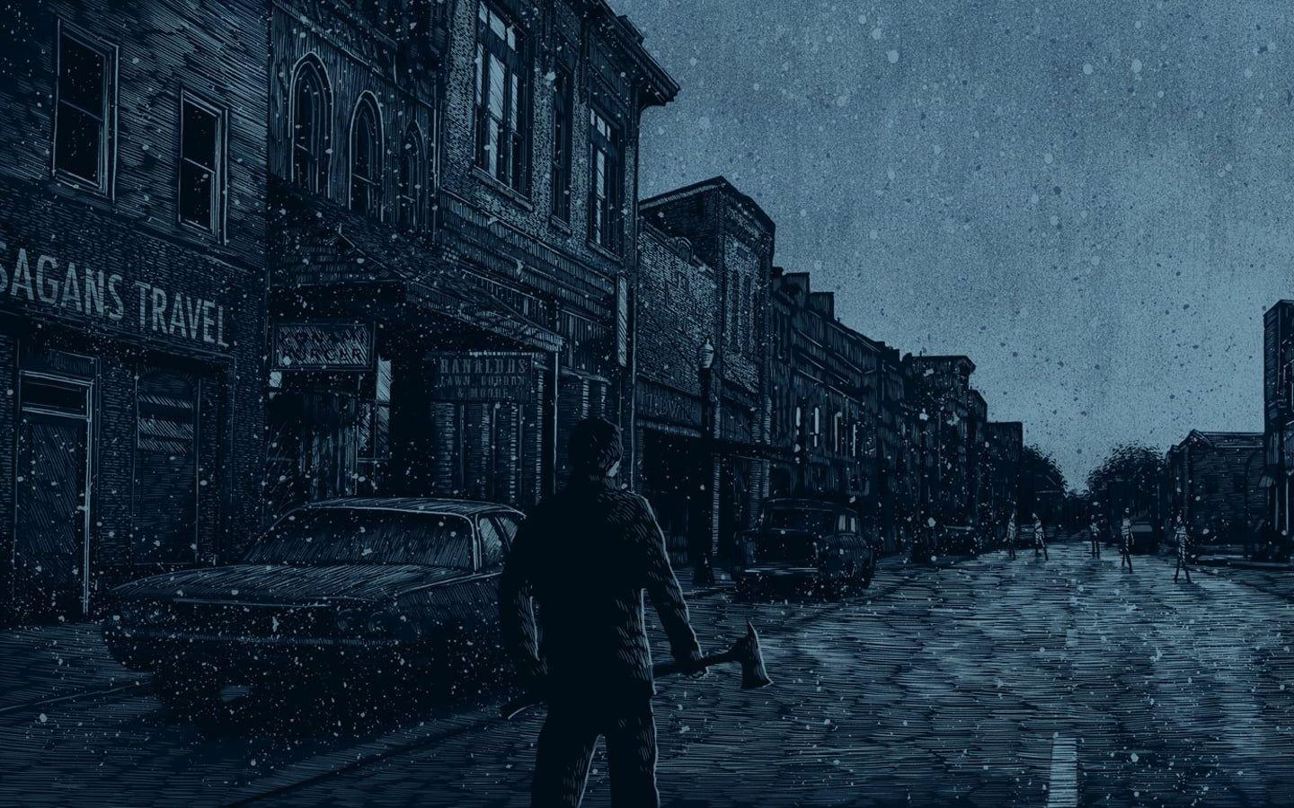 1440x900 Silent Hill, snow, car, digital art HD wallpaper