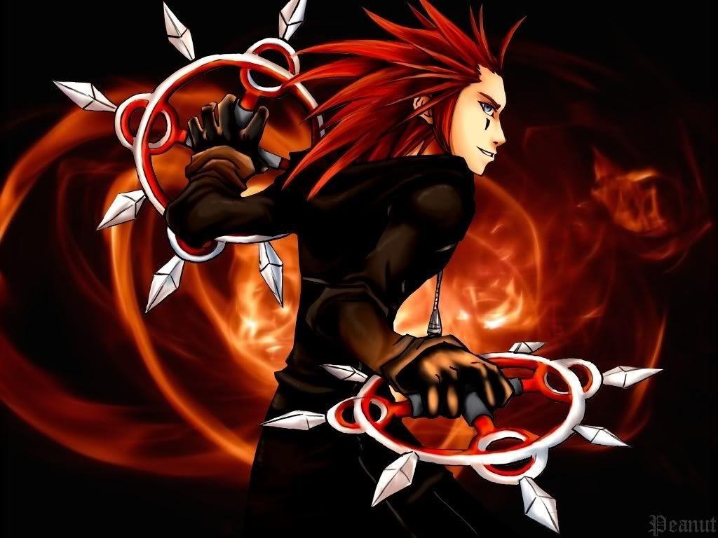 1024x768 Kingdom Hearts Axel. Flurry of Dancing Flames HD Axel wallpaper