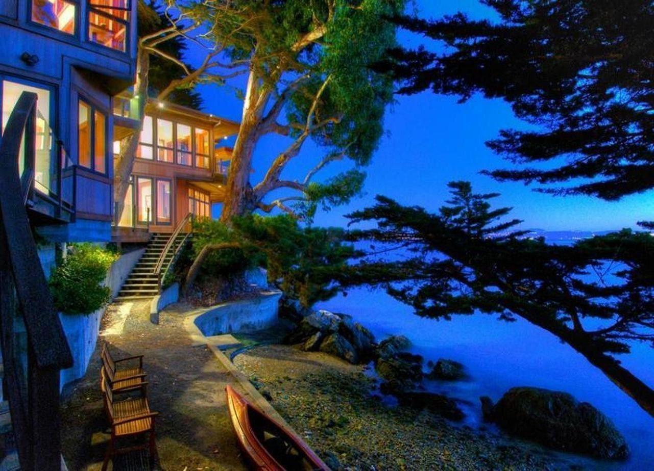 1281x924 Beaches Night Sea Blue House Romantic Beach Wallpaper Laptop