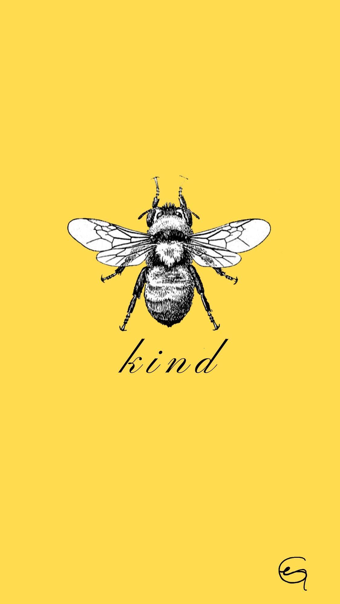 1125x2000 Hình nền Ong vàng #yellowaesthetic #bee #quote.  Con ong