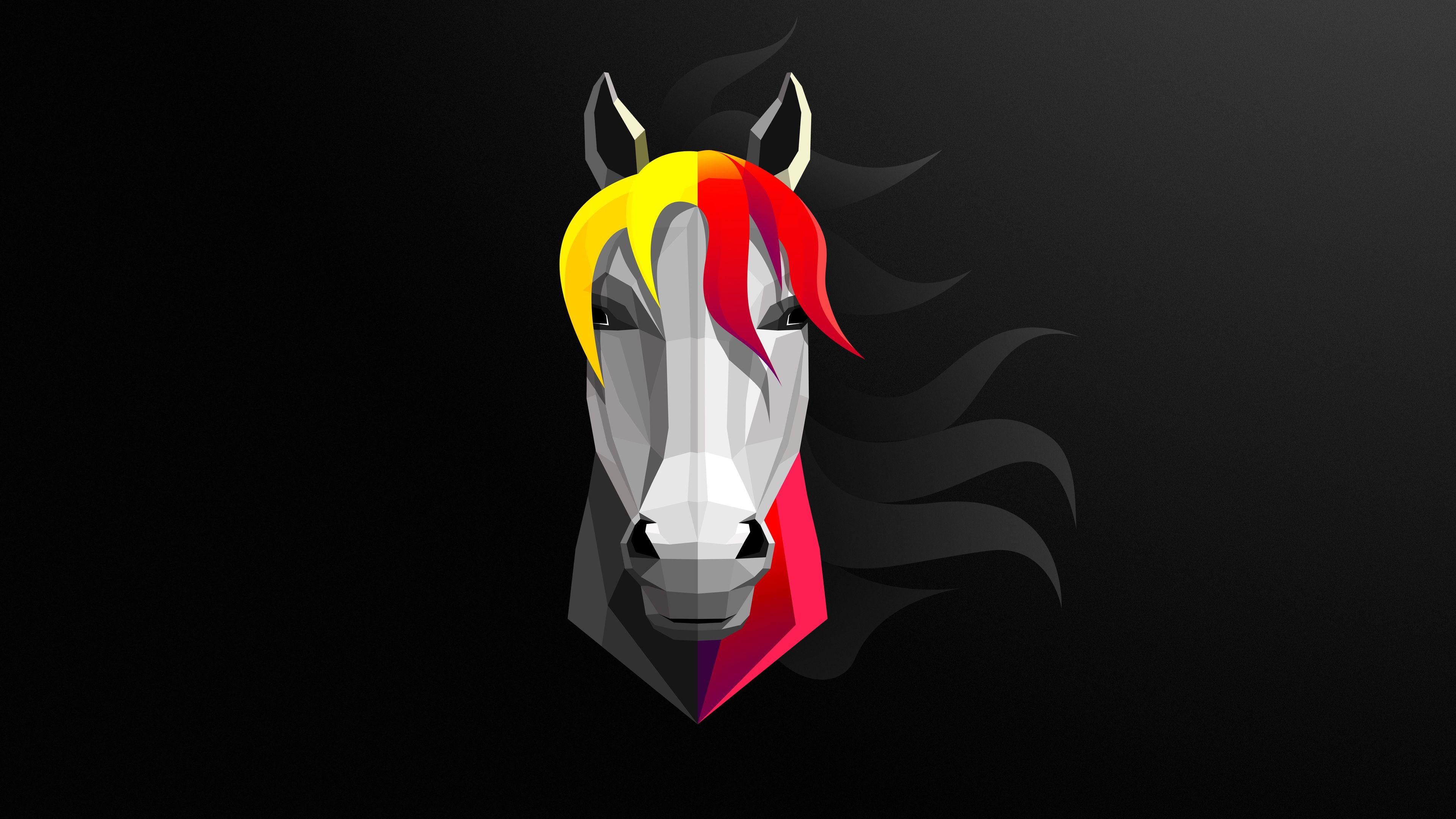 3840x2160 Wallpaper 4k Horse Abstract Minimalist 4k 4k Wallpaper, 8k