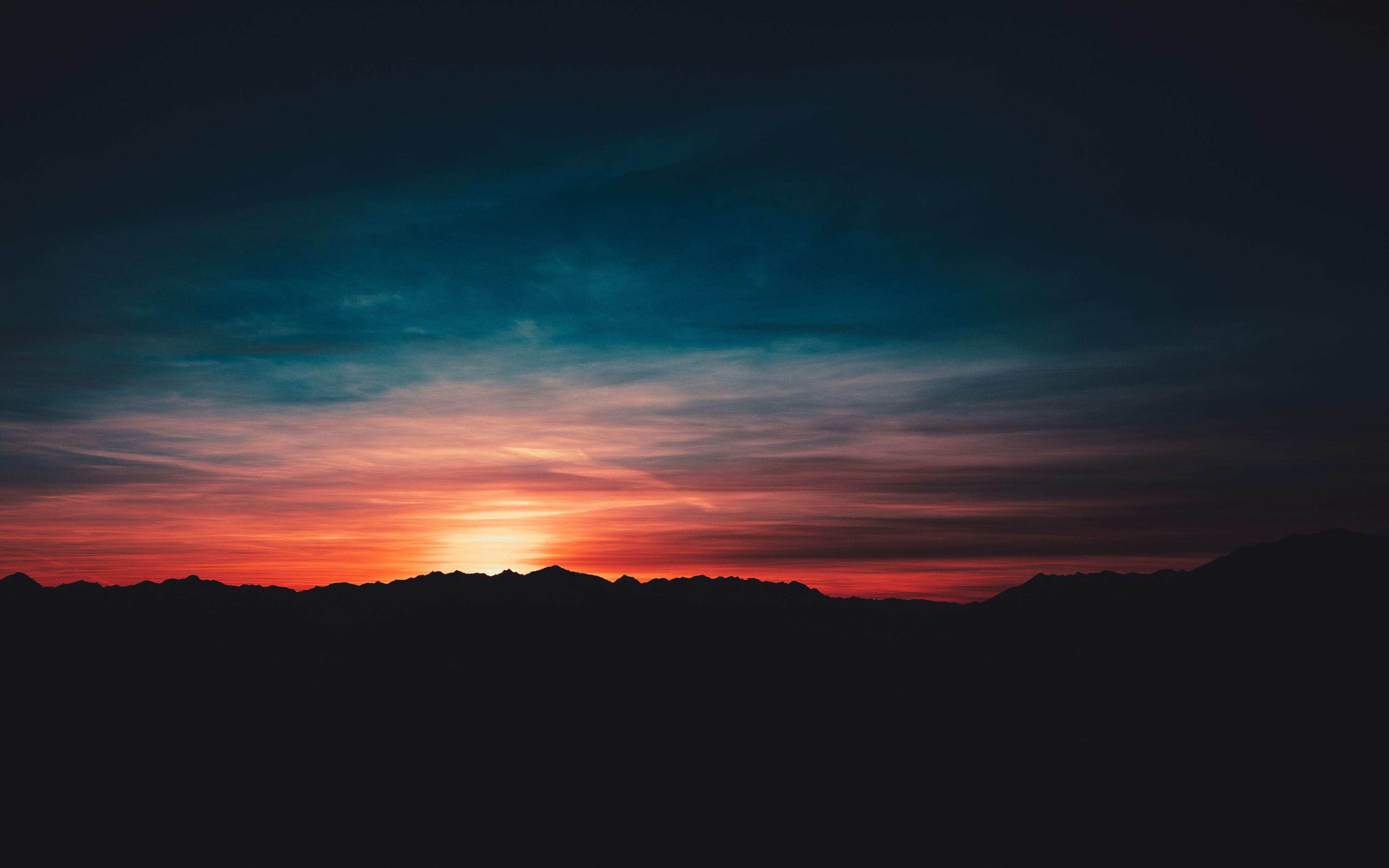 3840x2400 Download Sunset, twilight, skyline, sky, nature wallpaper