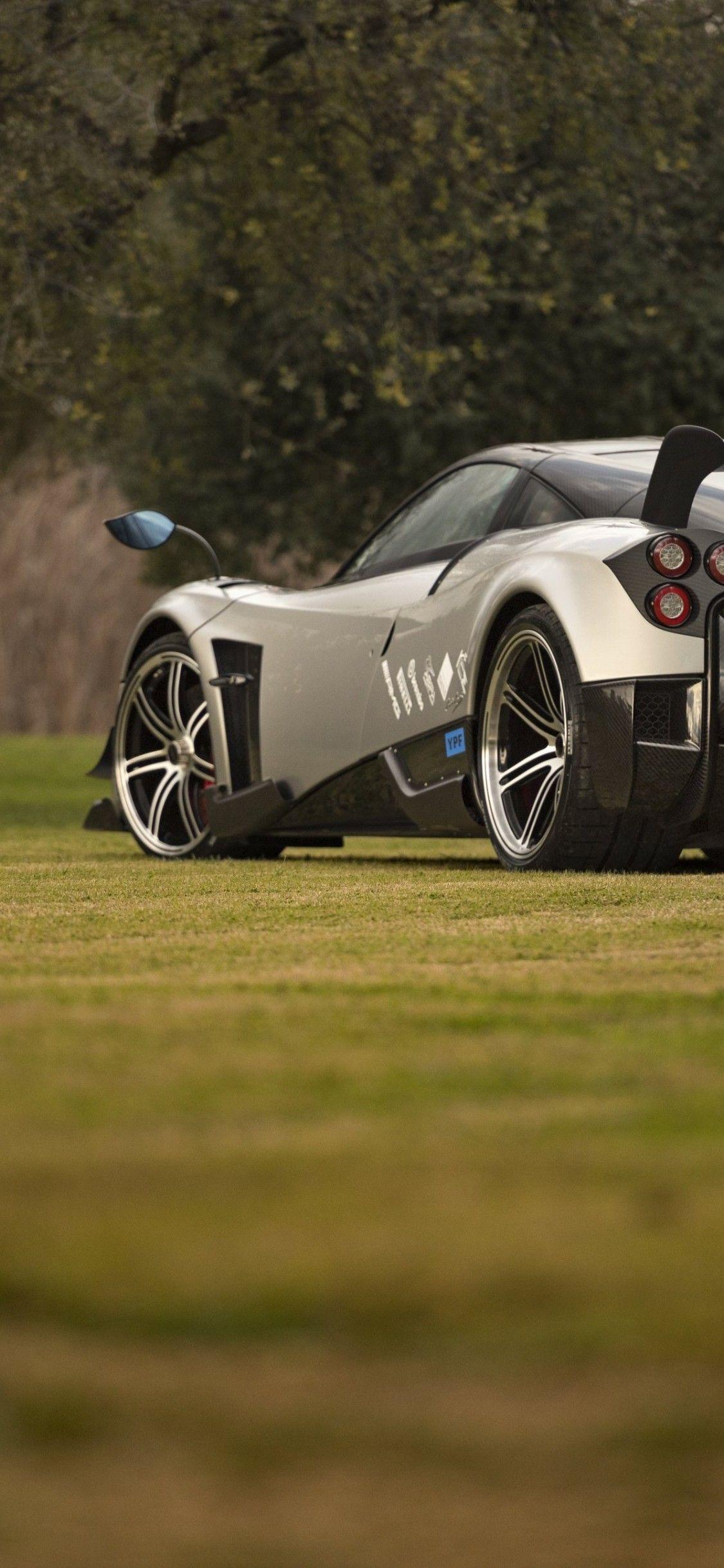 1125x2436 Download 1125x2436 Pagani Huayra, Back View, Supercar, Cars, Black