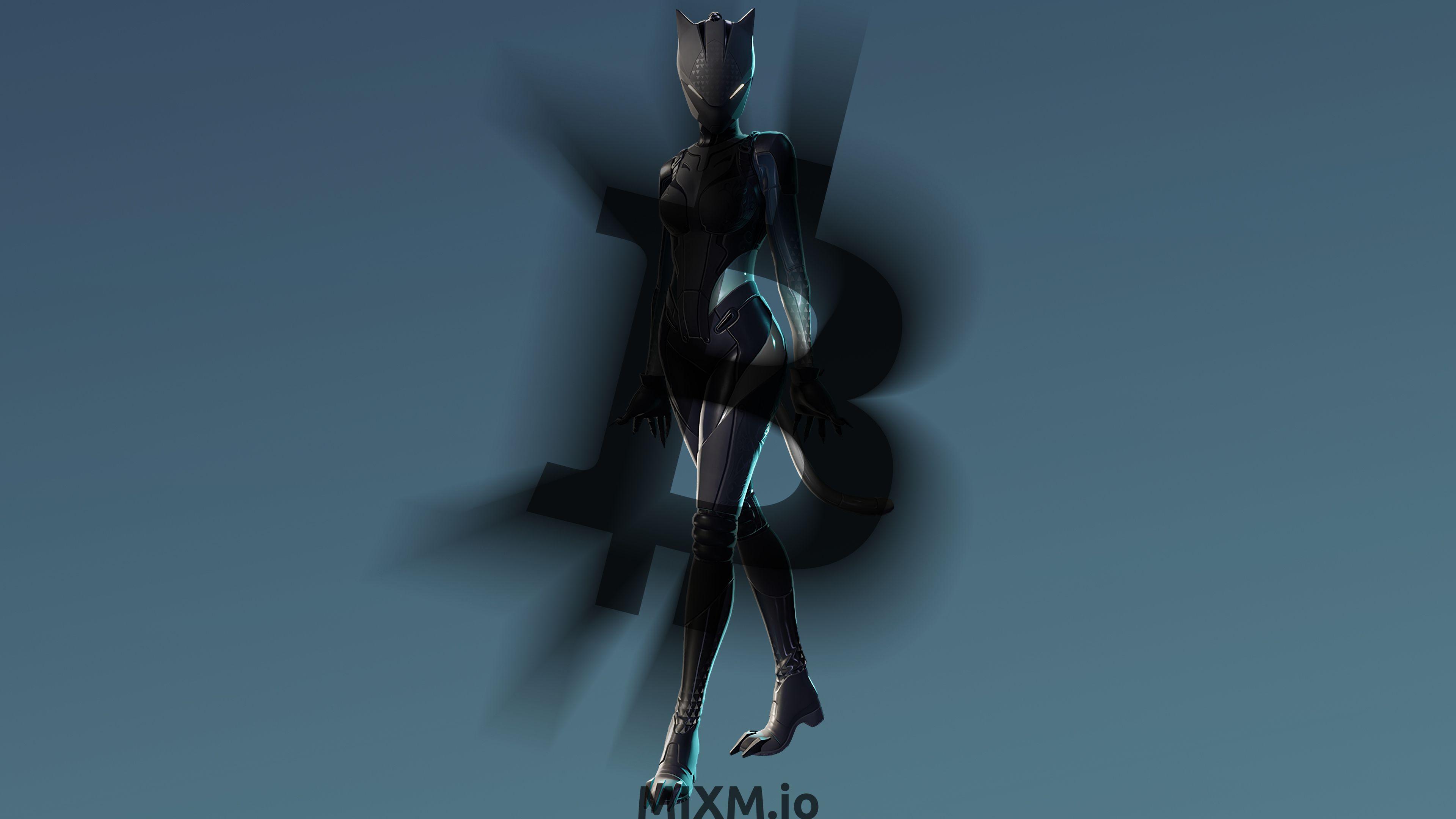 3840x2160 Bitcoin B Logo Lynx Fortnite Battle Royale Season 7 Skin Z5719