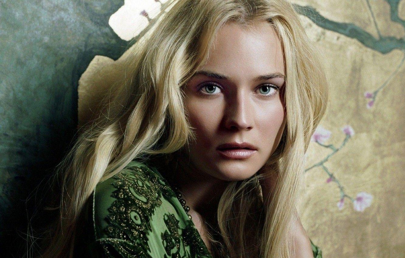 1332x850 Wallpaper look, face, hair, actress, blonde, Diane Kruger
