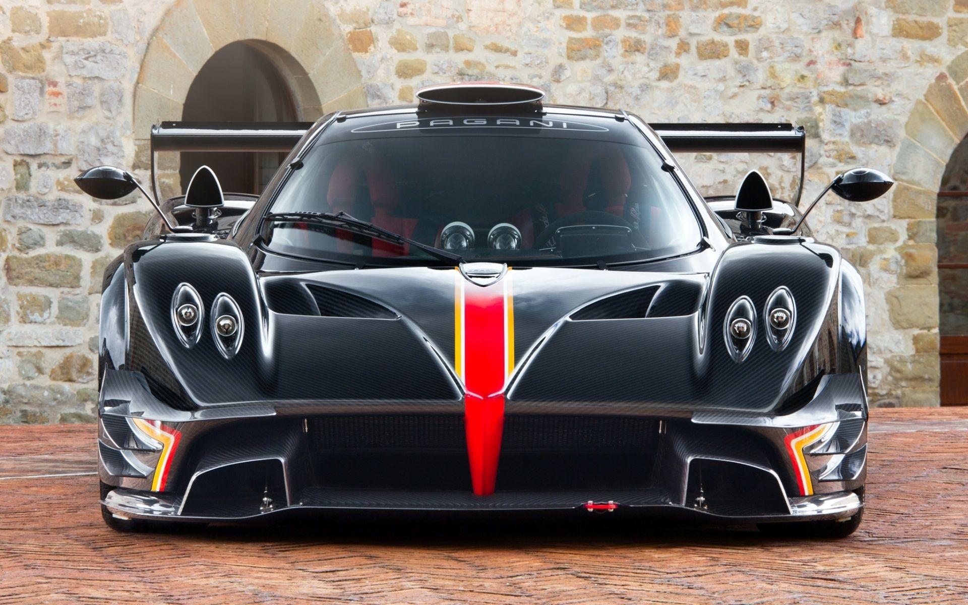 1920x1200 Pagani Zonda black supercar front view 4k iphone wallpaper Cars