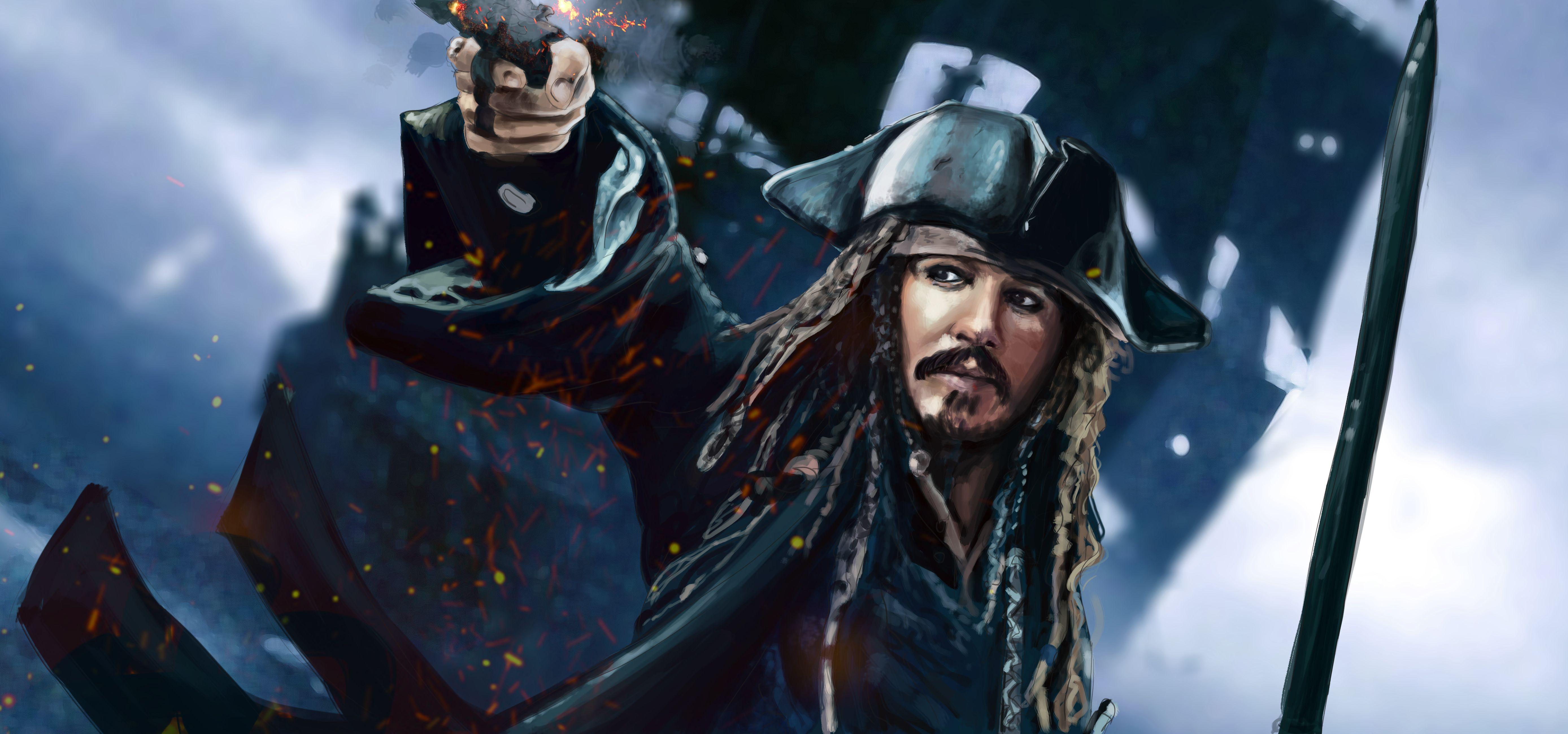5551x2598 Jack Sparrow 5k Artwork HD Jack Sparrow HD Wallpaper 4k, HD