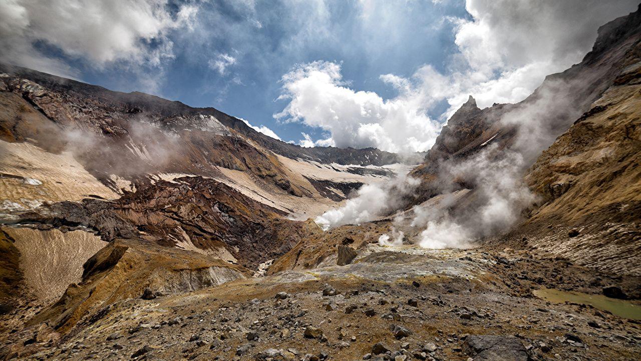 1280x720 Desktop Wallpaper Kamchatka Peninsula Russia volcanoes Nature